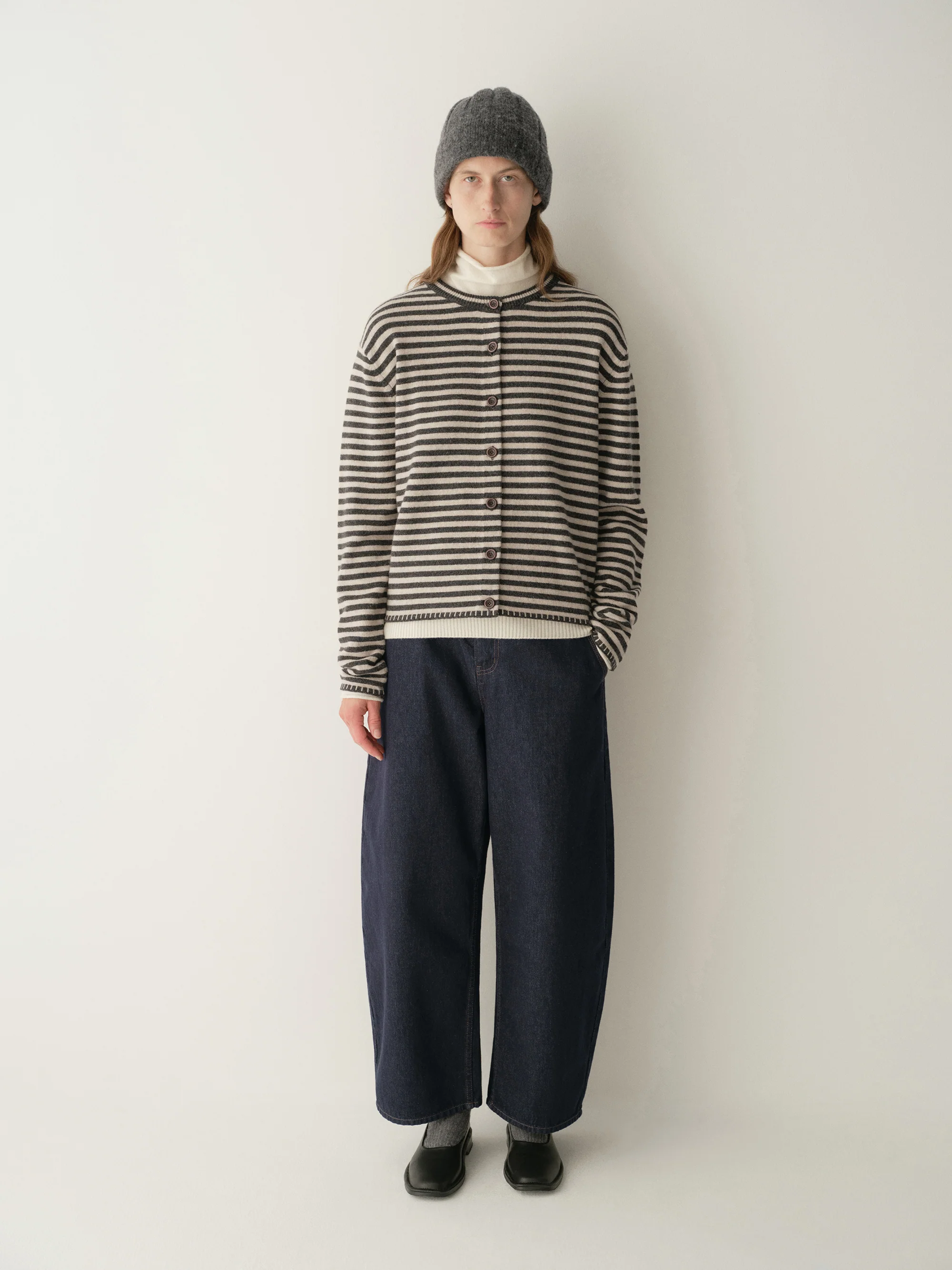 Merino Wool Striped Cardigan - Image 6
