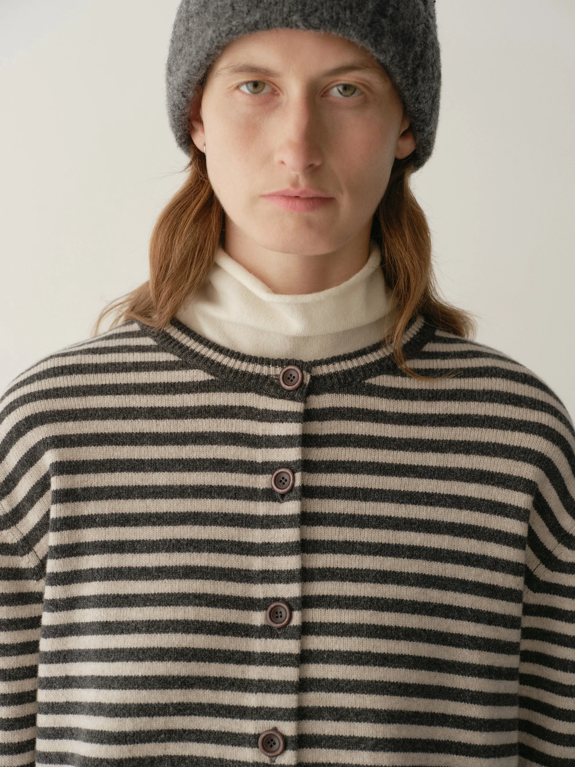 Merino Wool Striped Cardigan - Image 8