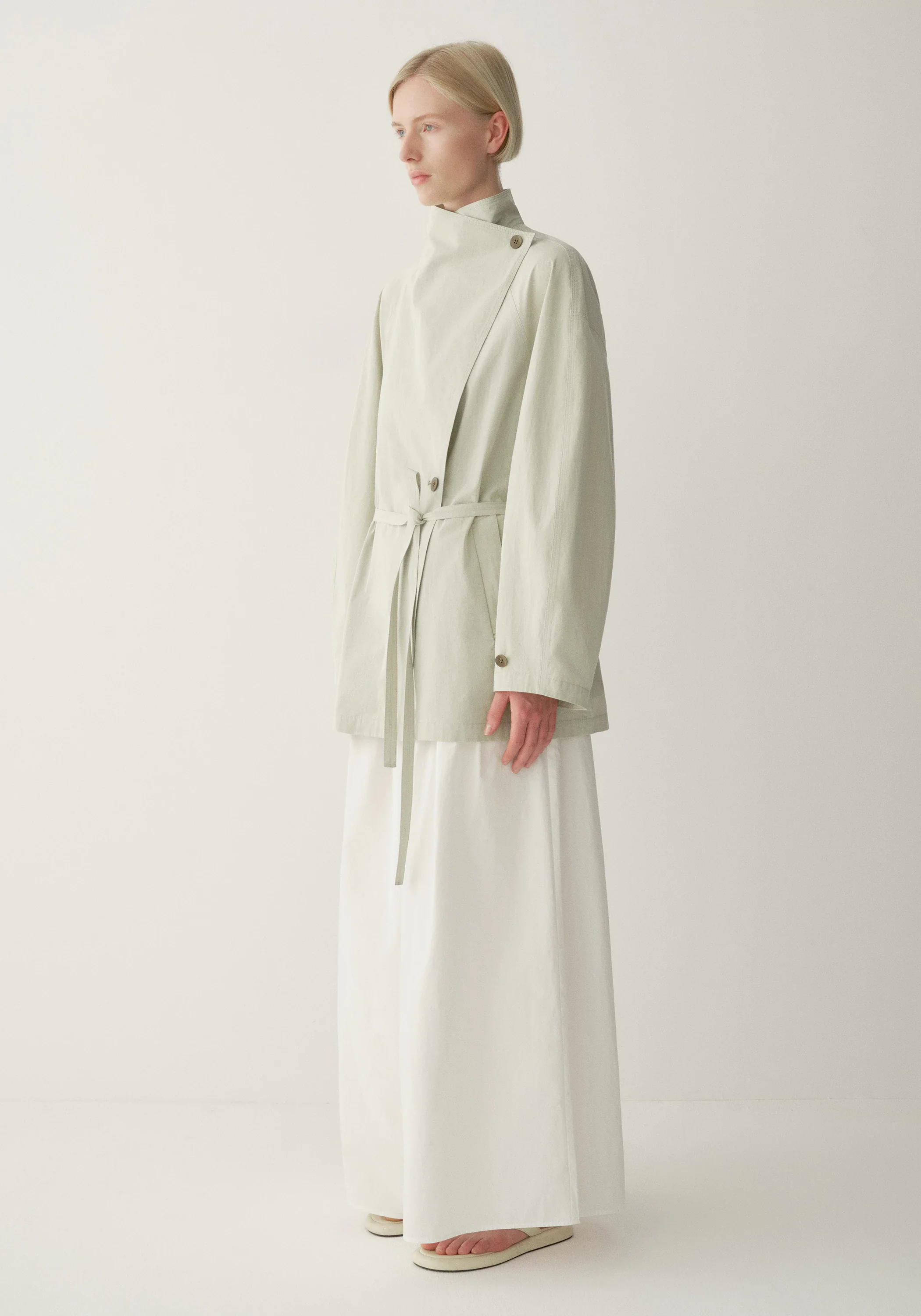 Oversized Collar Trench Coat - Image 11