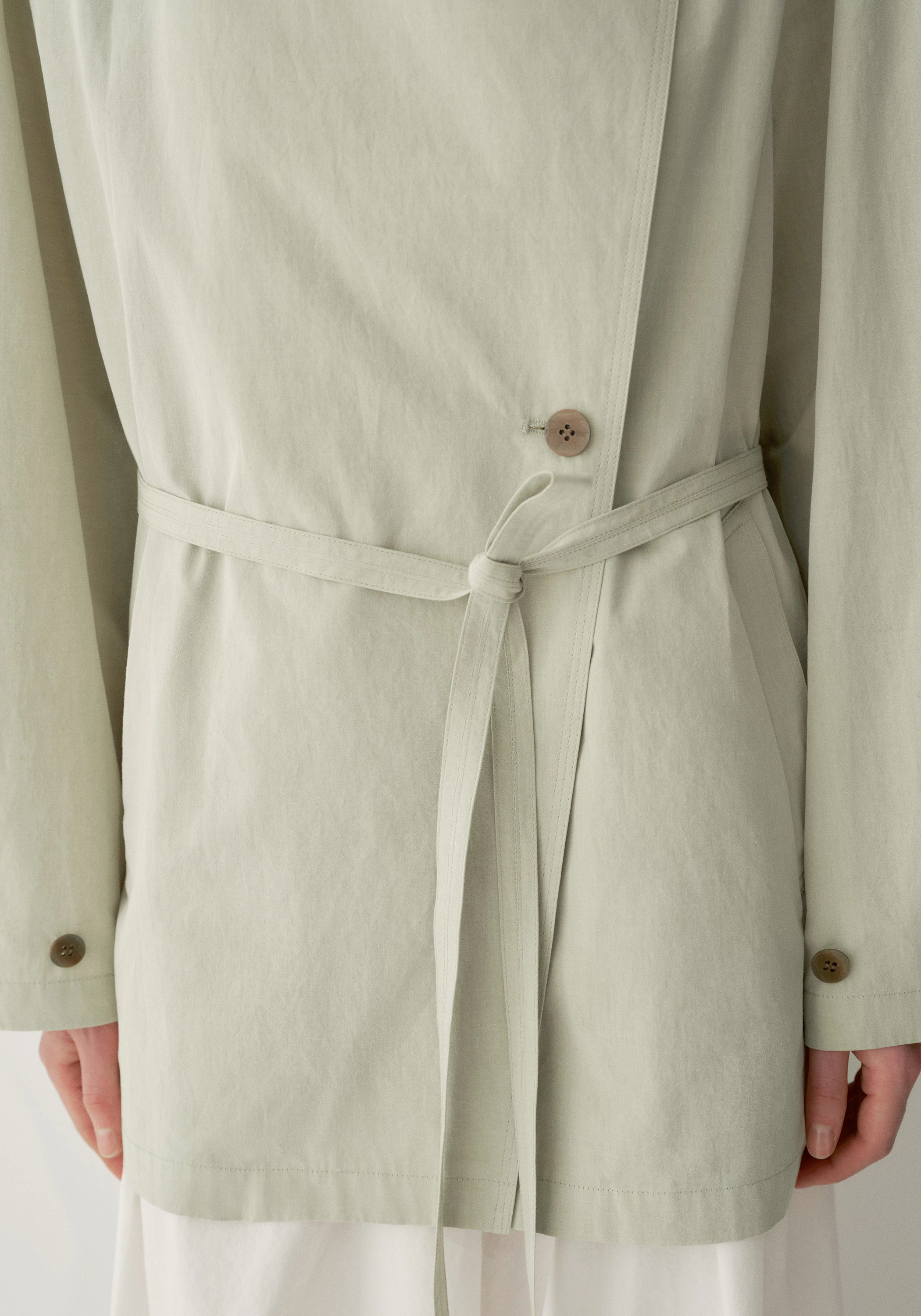 Oversized Collar Trench Coat - Image 17