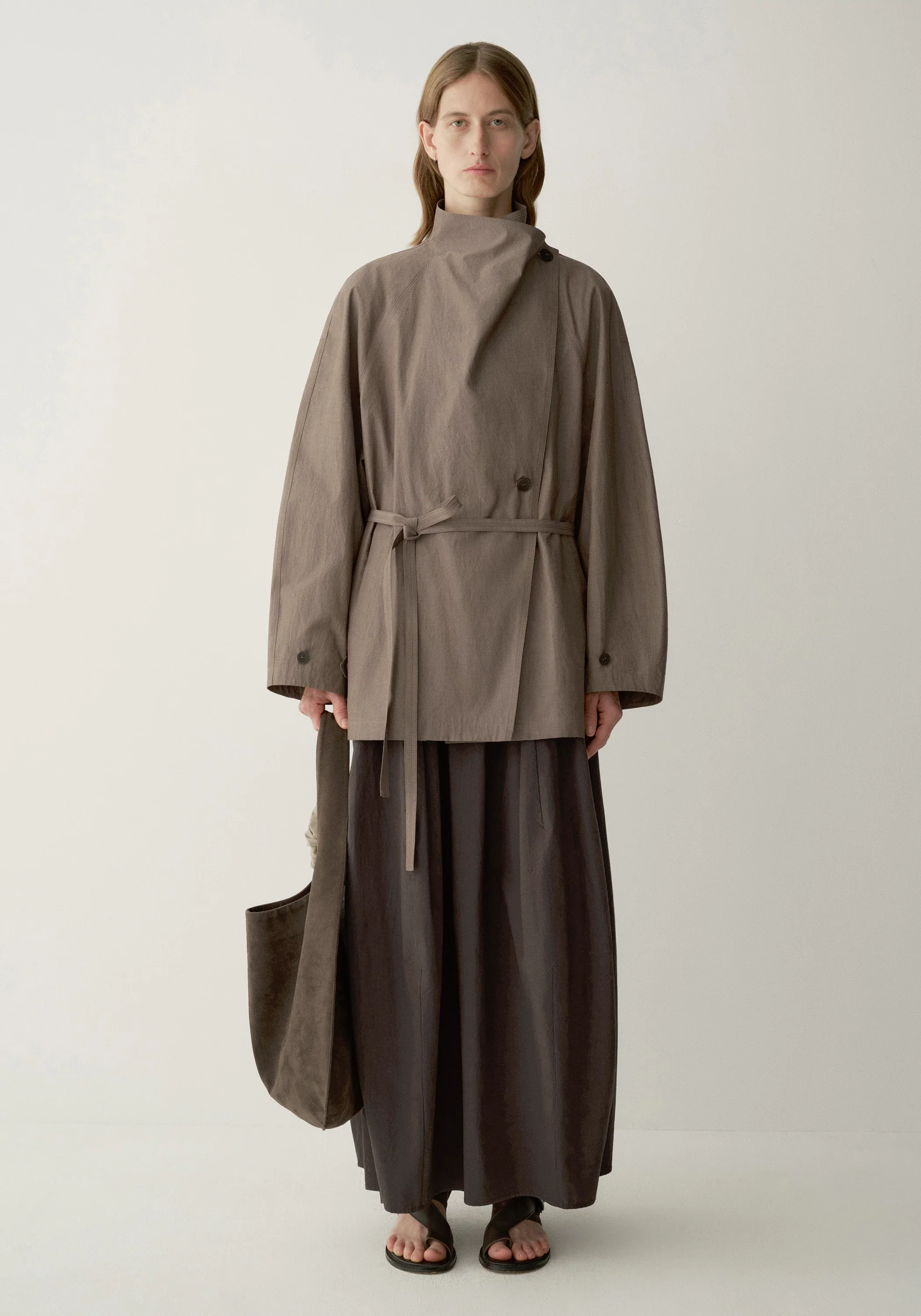 Oversized Collar Trench Coat - Image 3