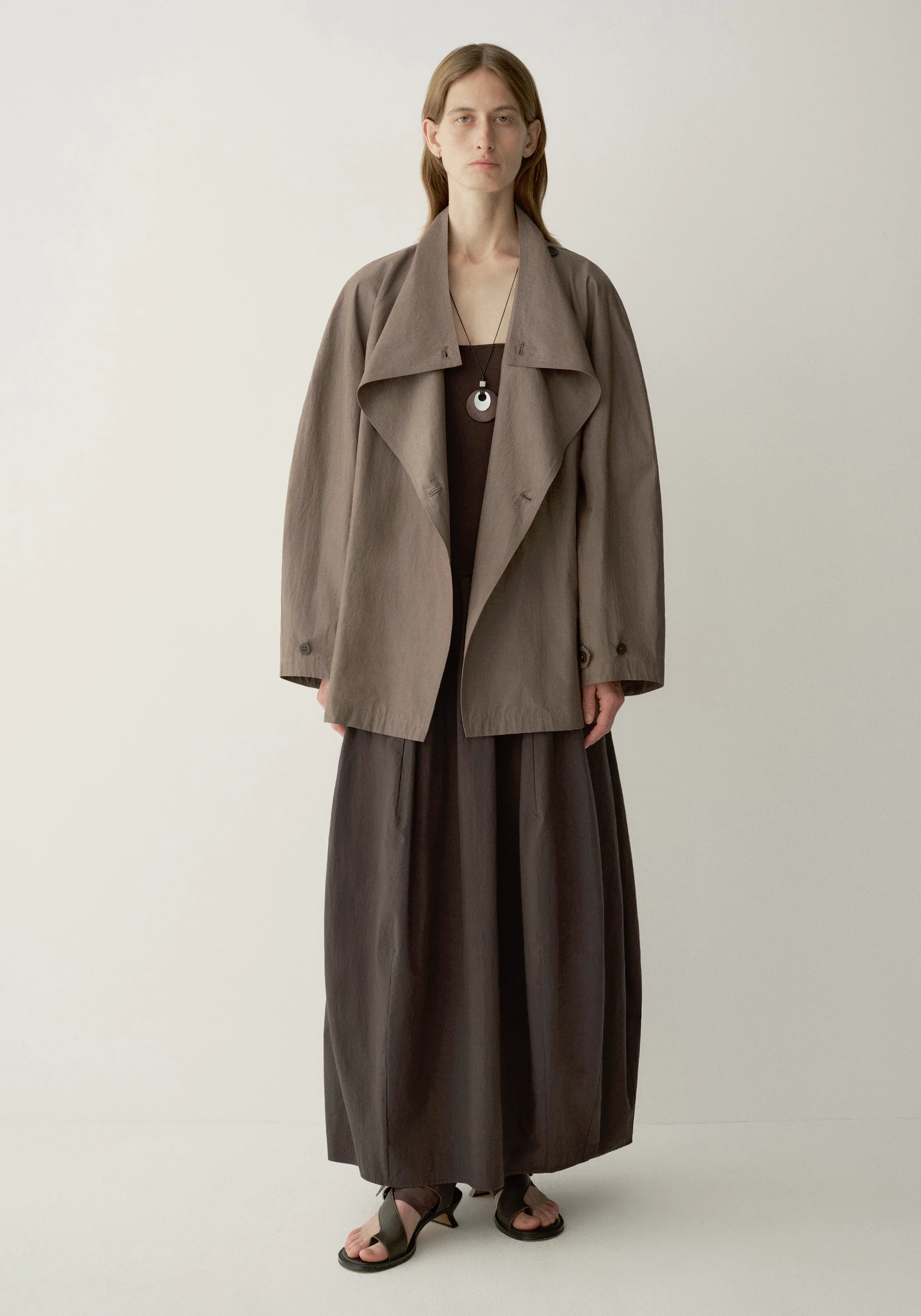 Oversized Collar Trench Coat - Image 6