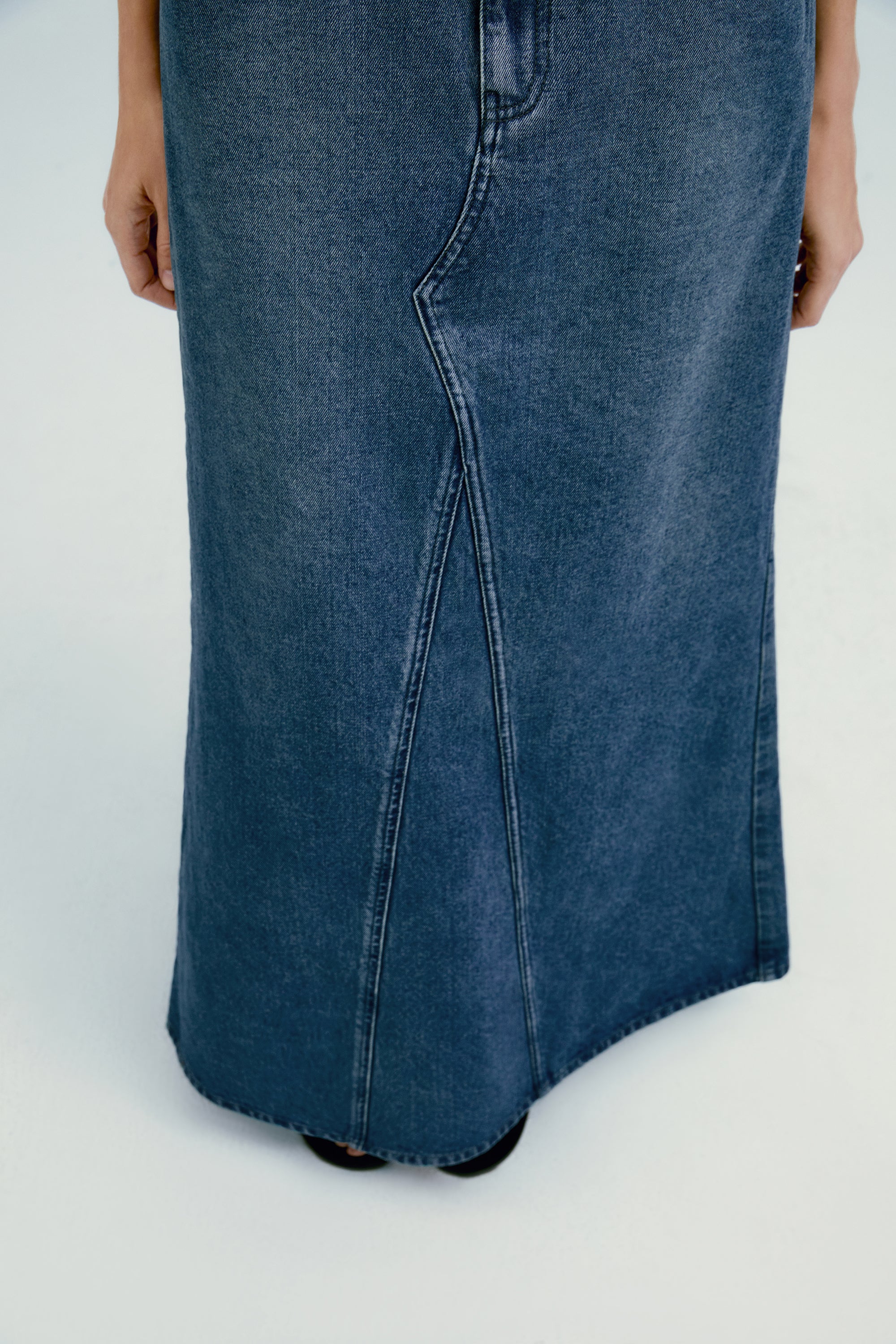 Panelled Denim Maxi Skirt - Image 13