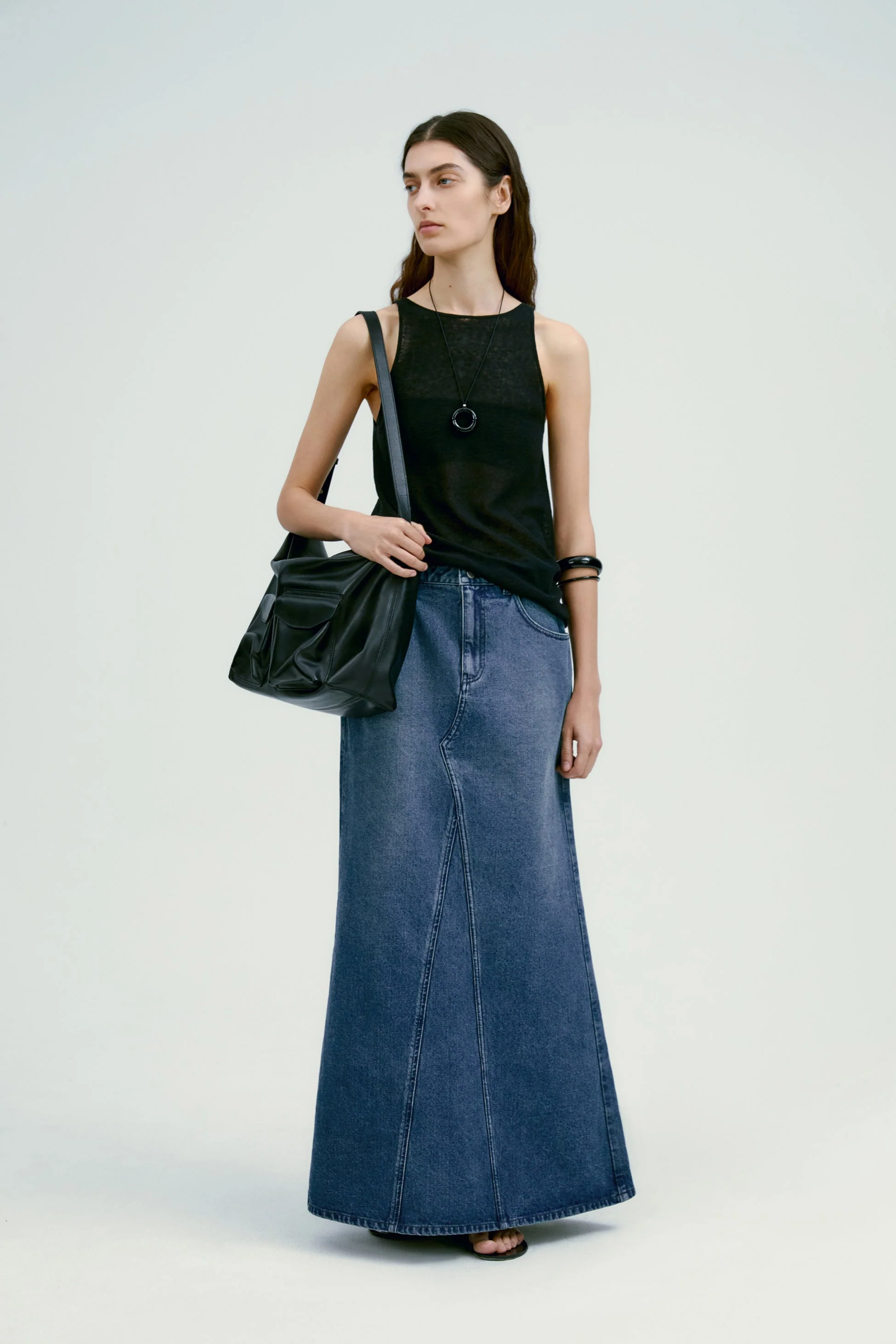 Panelled Denim Maxi Skirt - Image 7