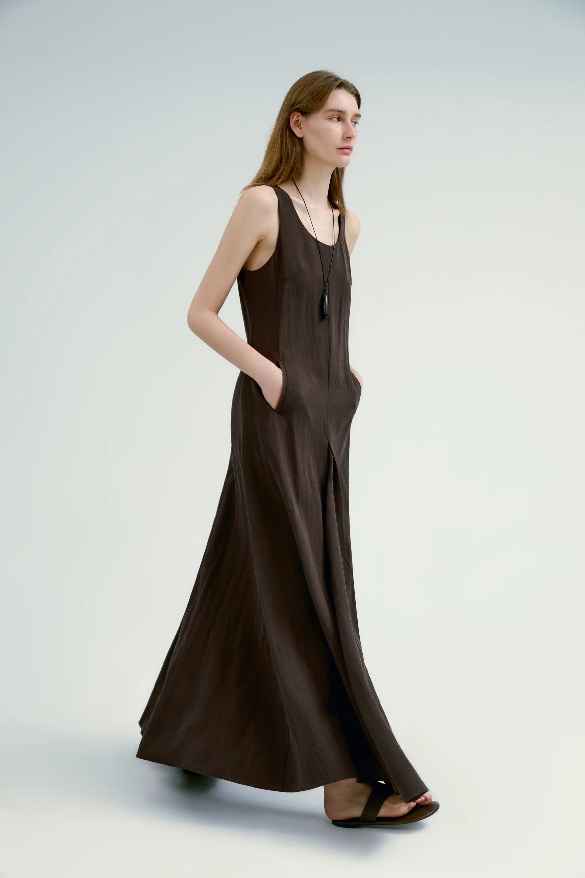 Pleated A-line Dress - Image 3