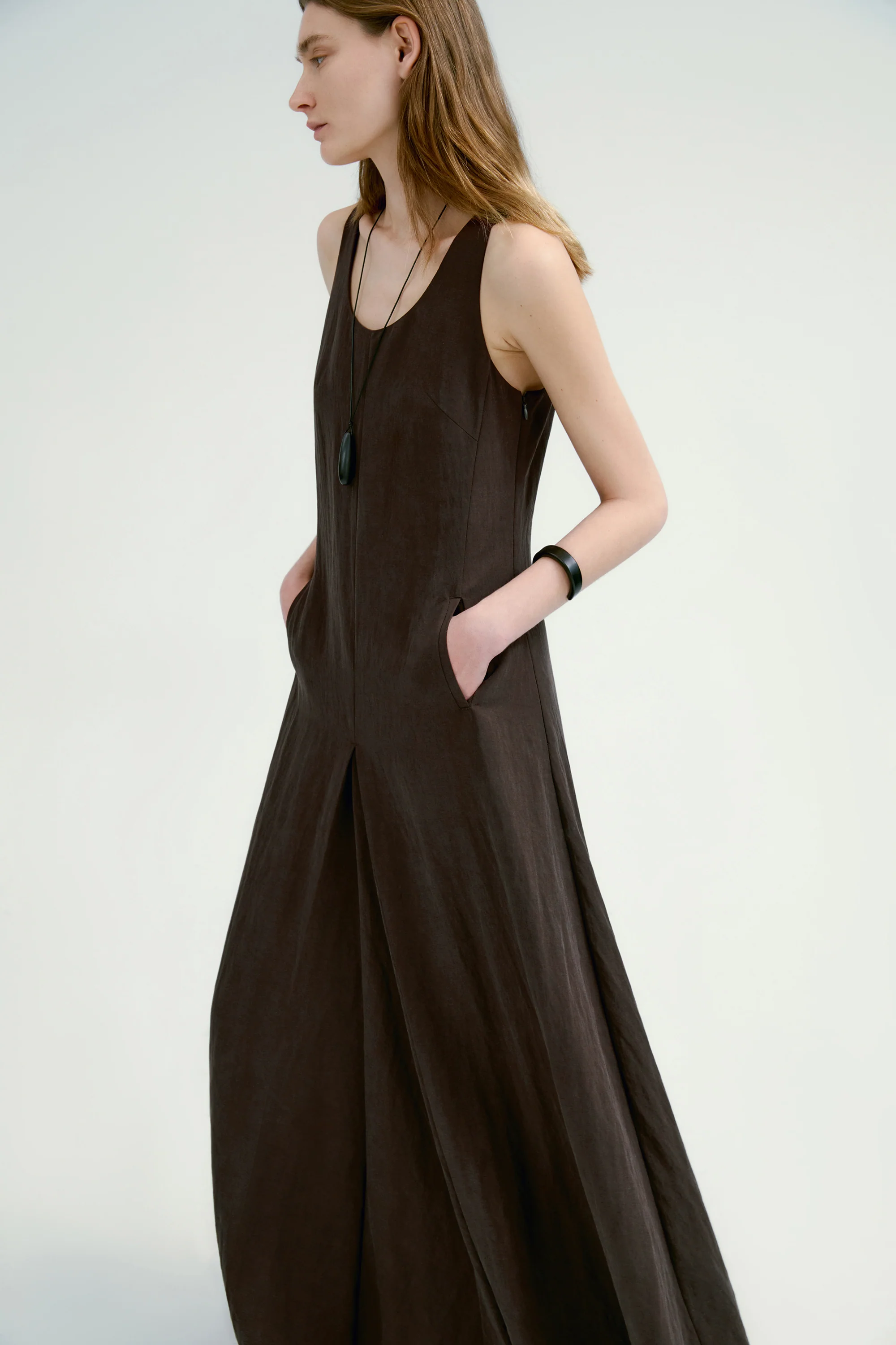 Pleated A-line Dress - Image 5