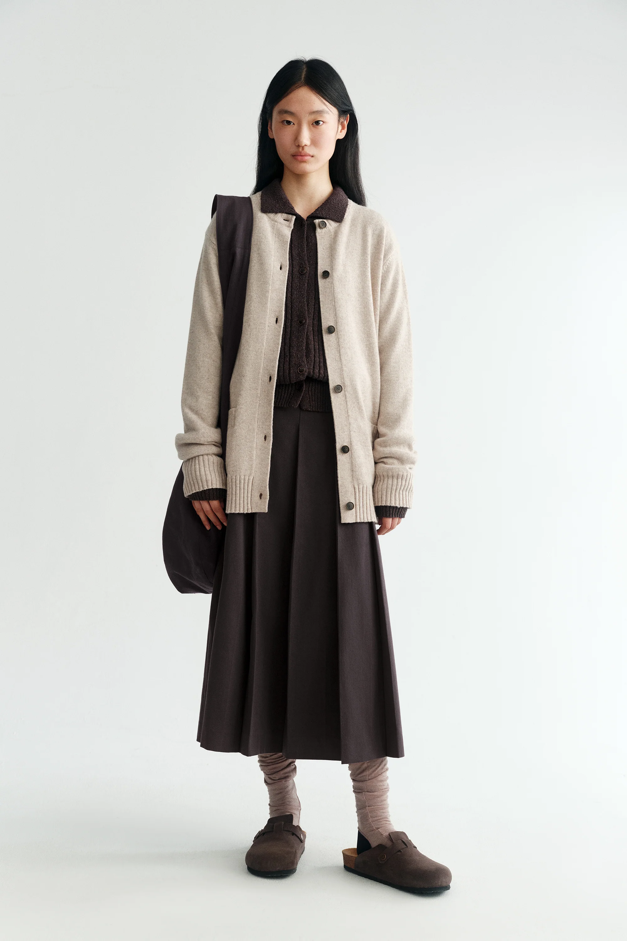 Pleated A-line Midi Skirt - Image 12