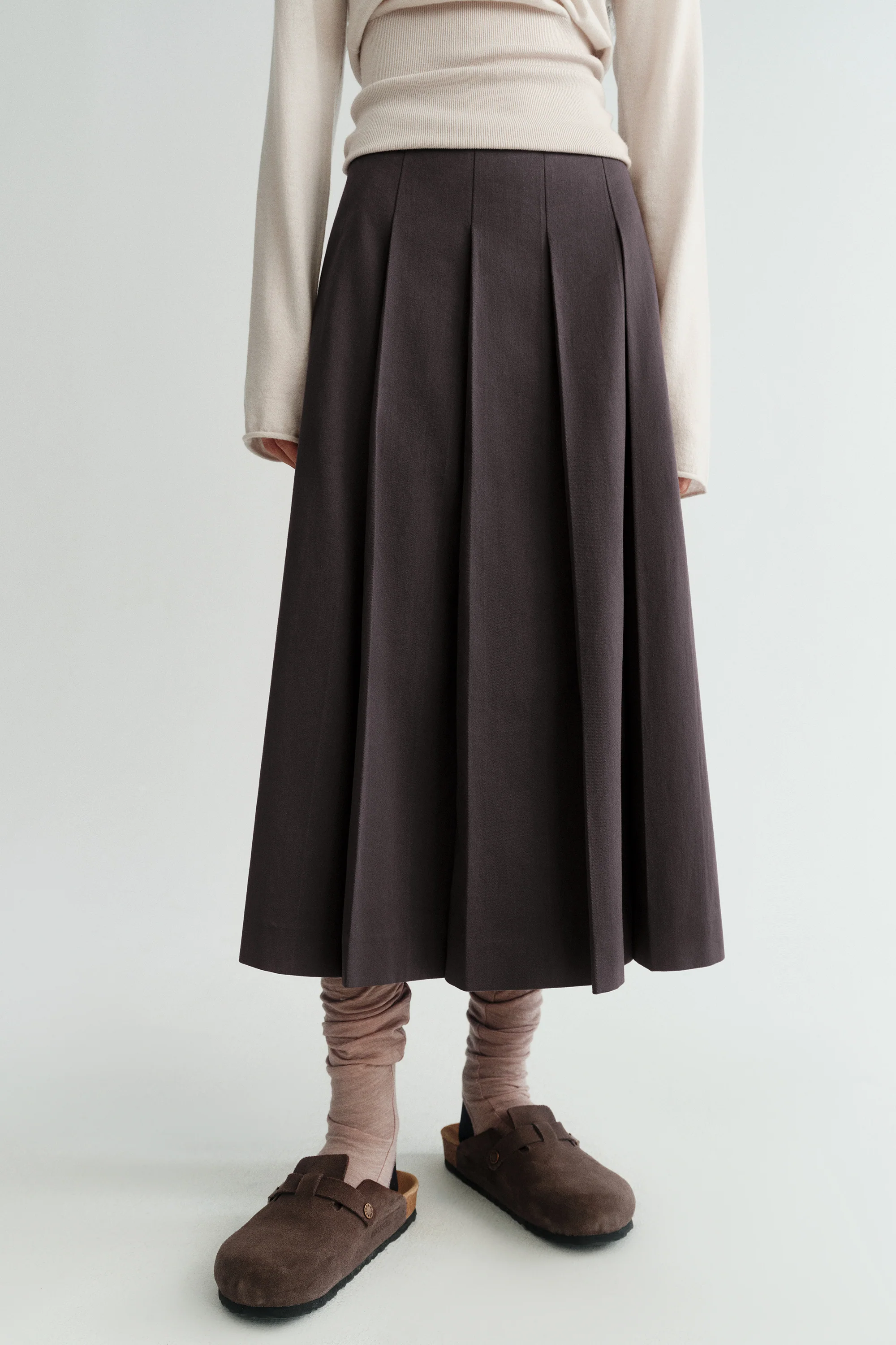 Pleated A-line Midi Skirt - Image 13