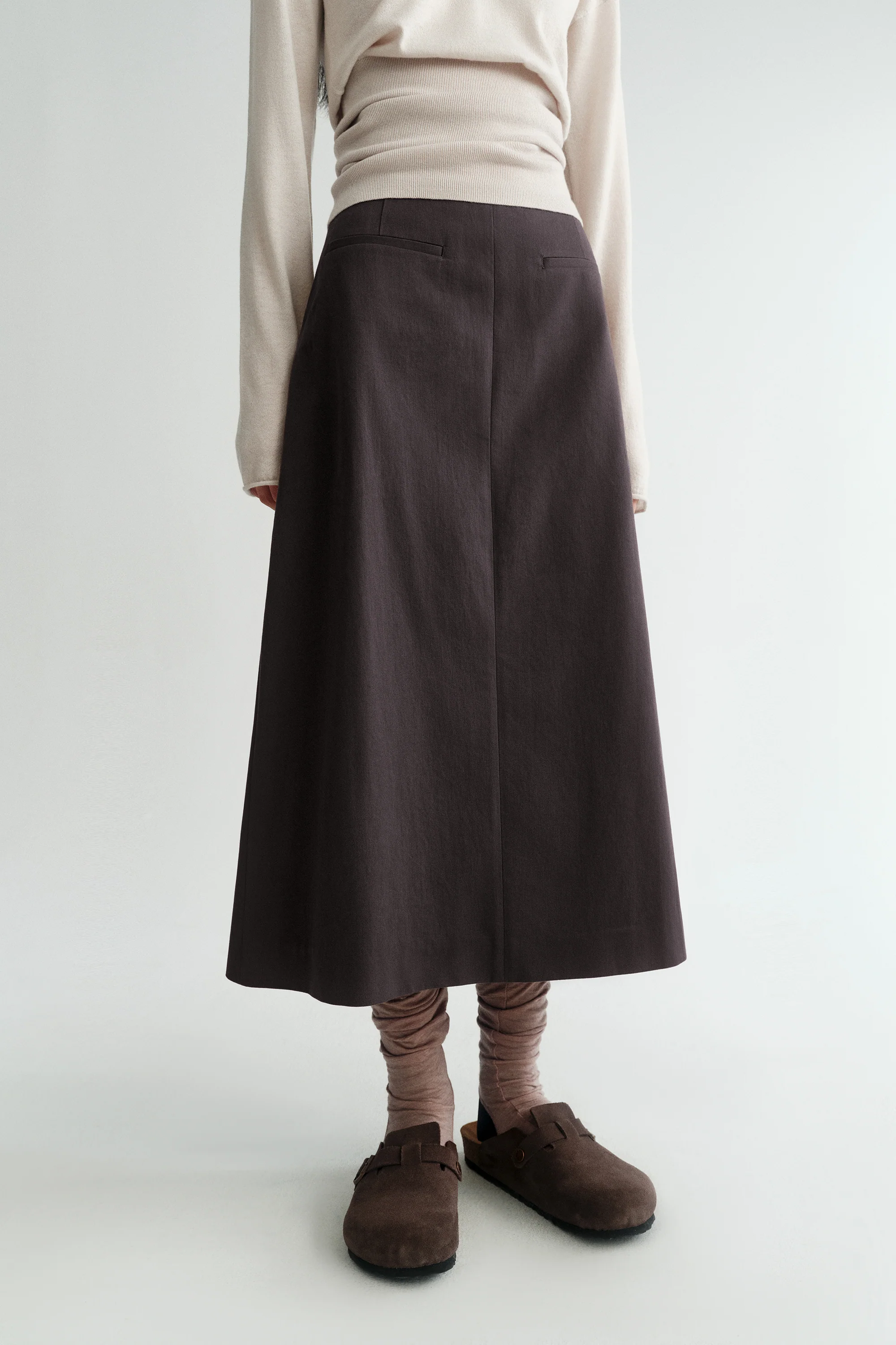 Pleated A-line Midi Skirt - Image 14