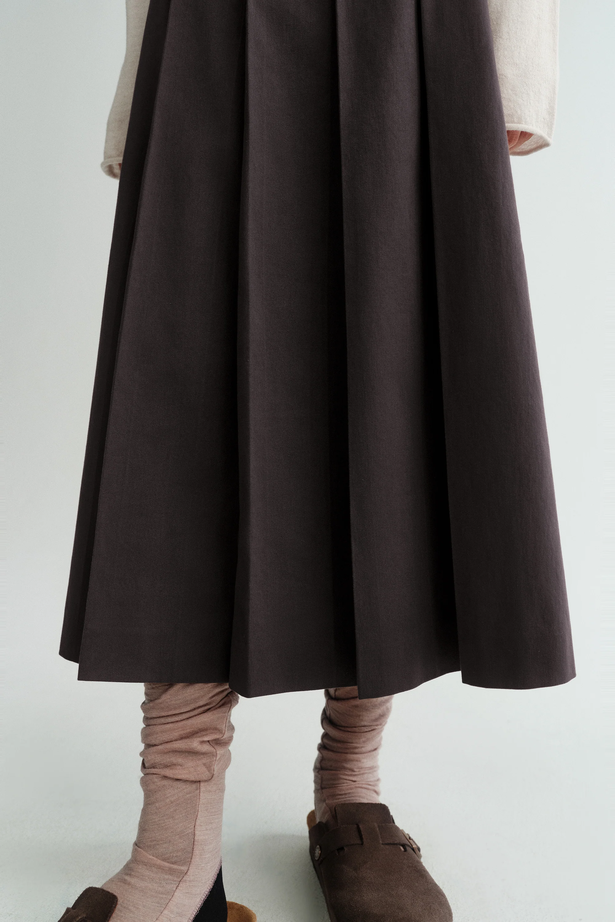 Pleated A-line Midi Skirt - Image 17