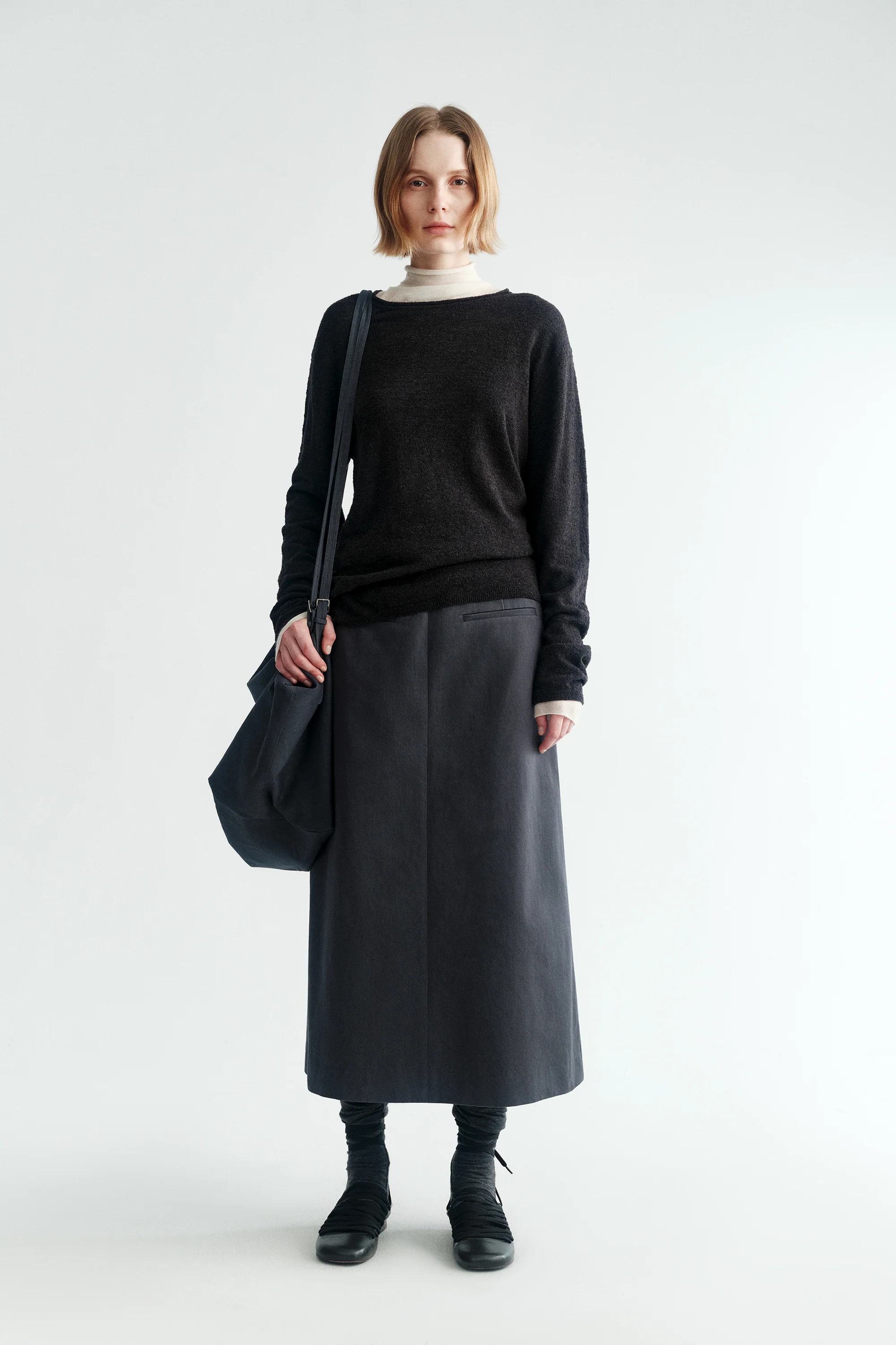Pleated A-line Midi Skirt - Image 3