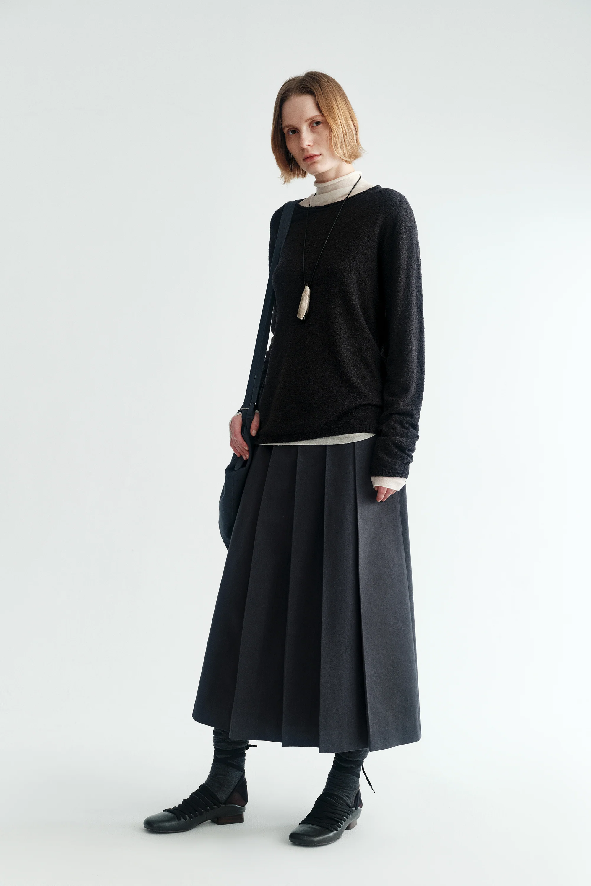 Pleated A-line Midi Skirt - Image 5