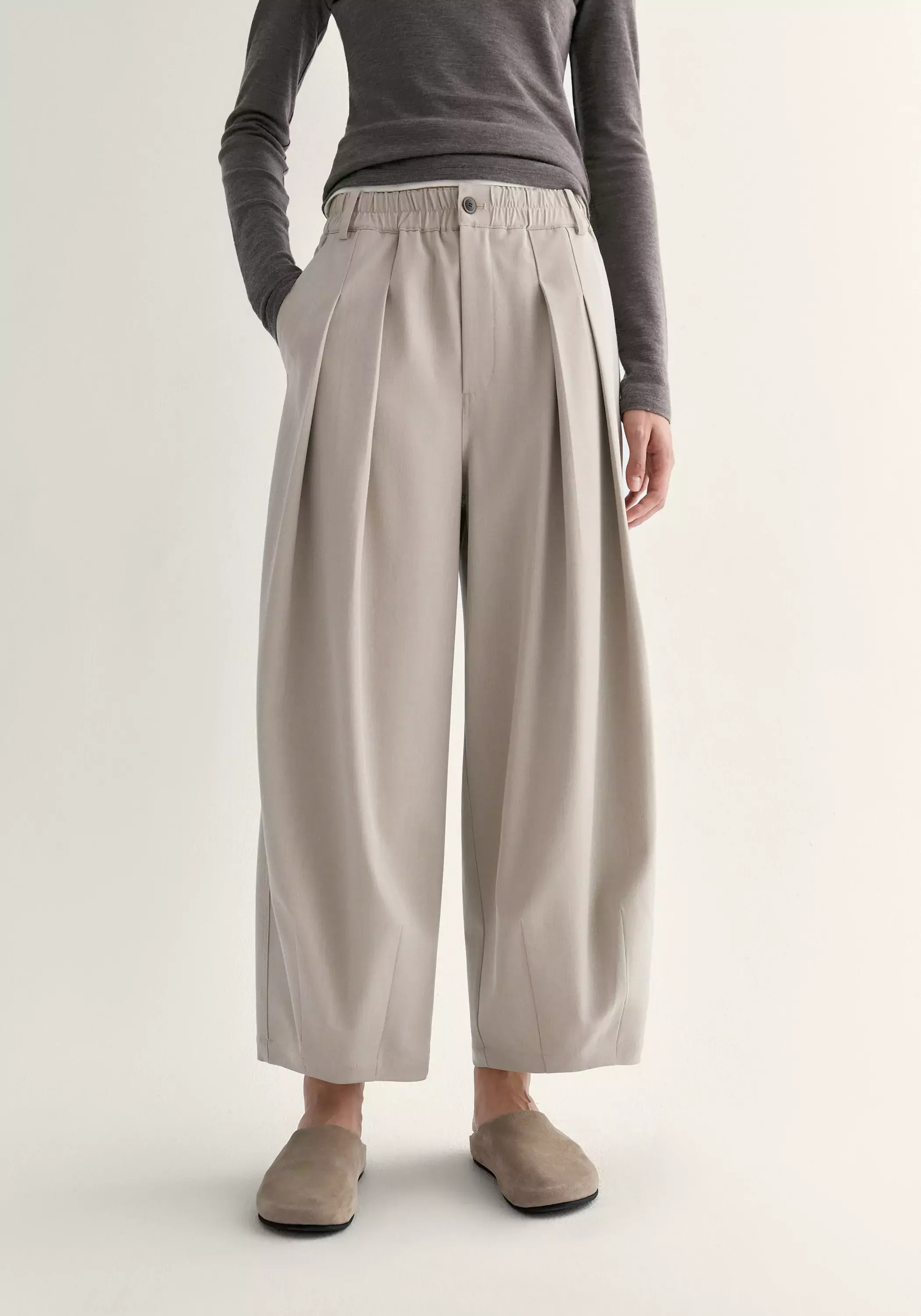 Pleated Cropped Pants - Image 7