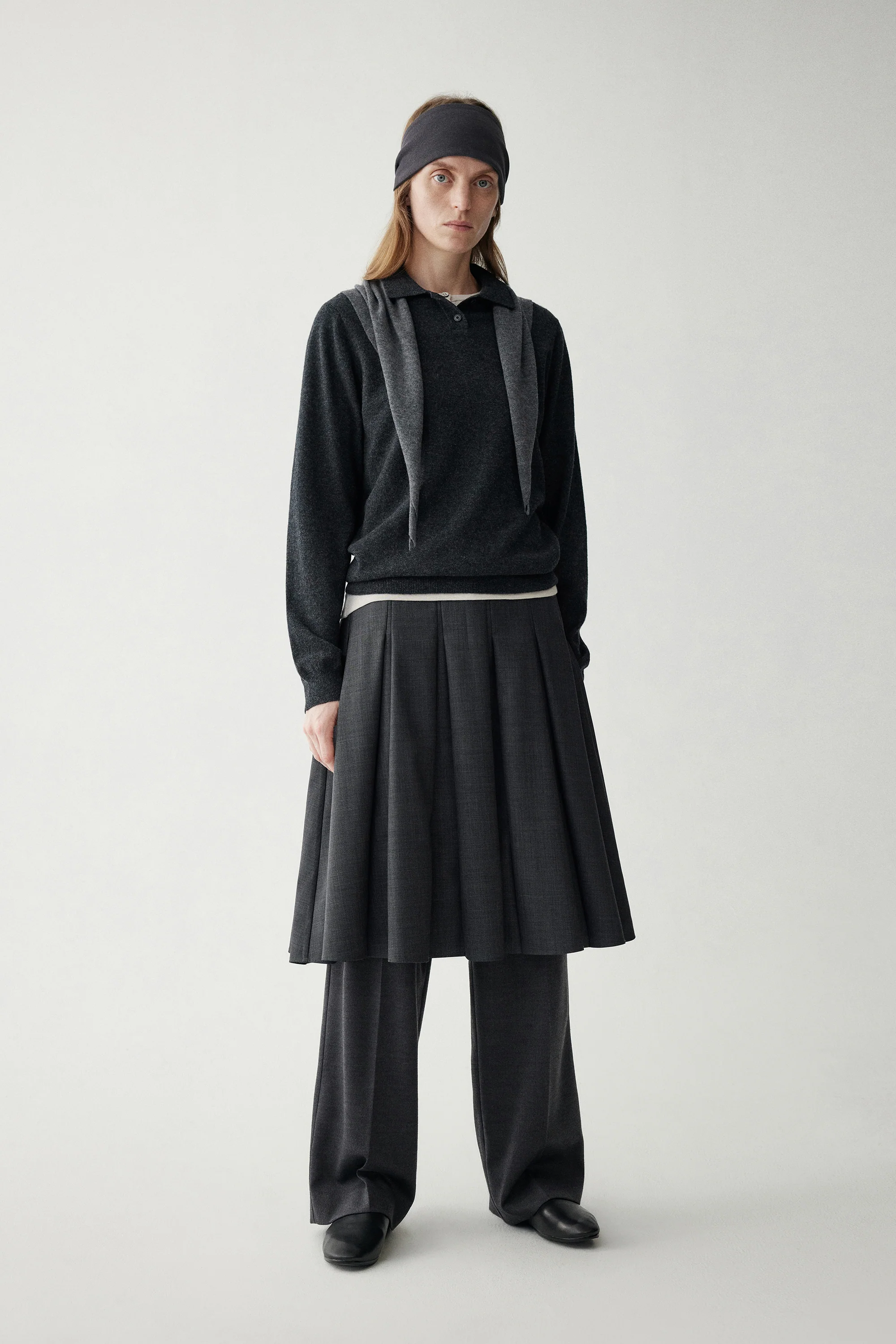 Pleated Wool Midi Skirt - Image 5