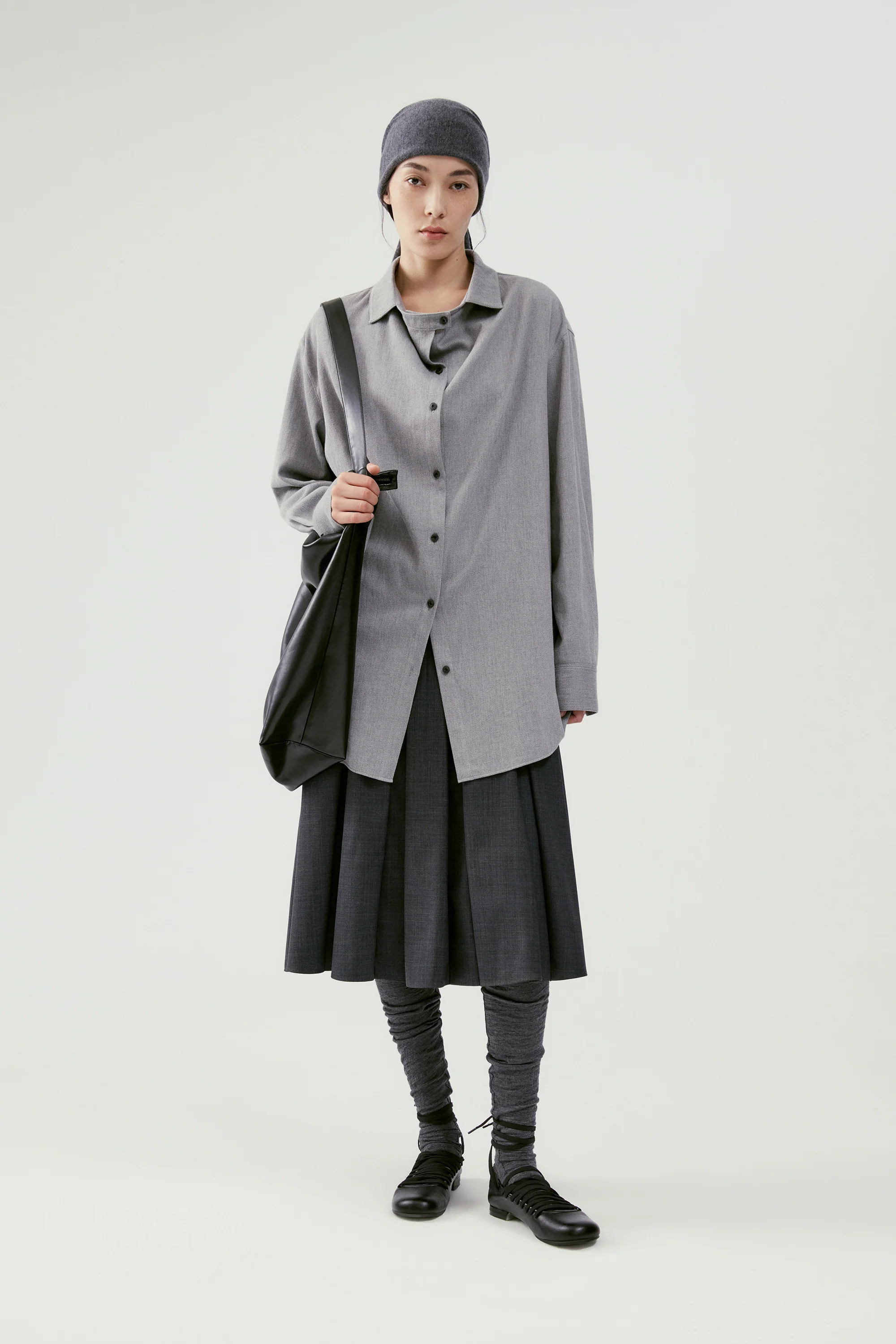 Pleated Wool Midi Skirt - Image 8