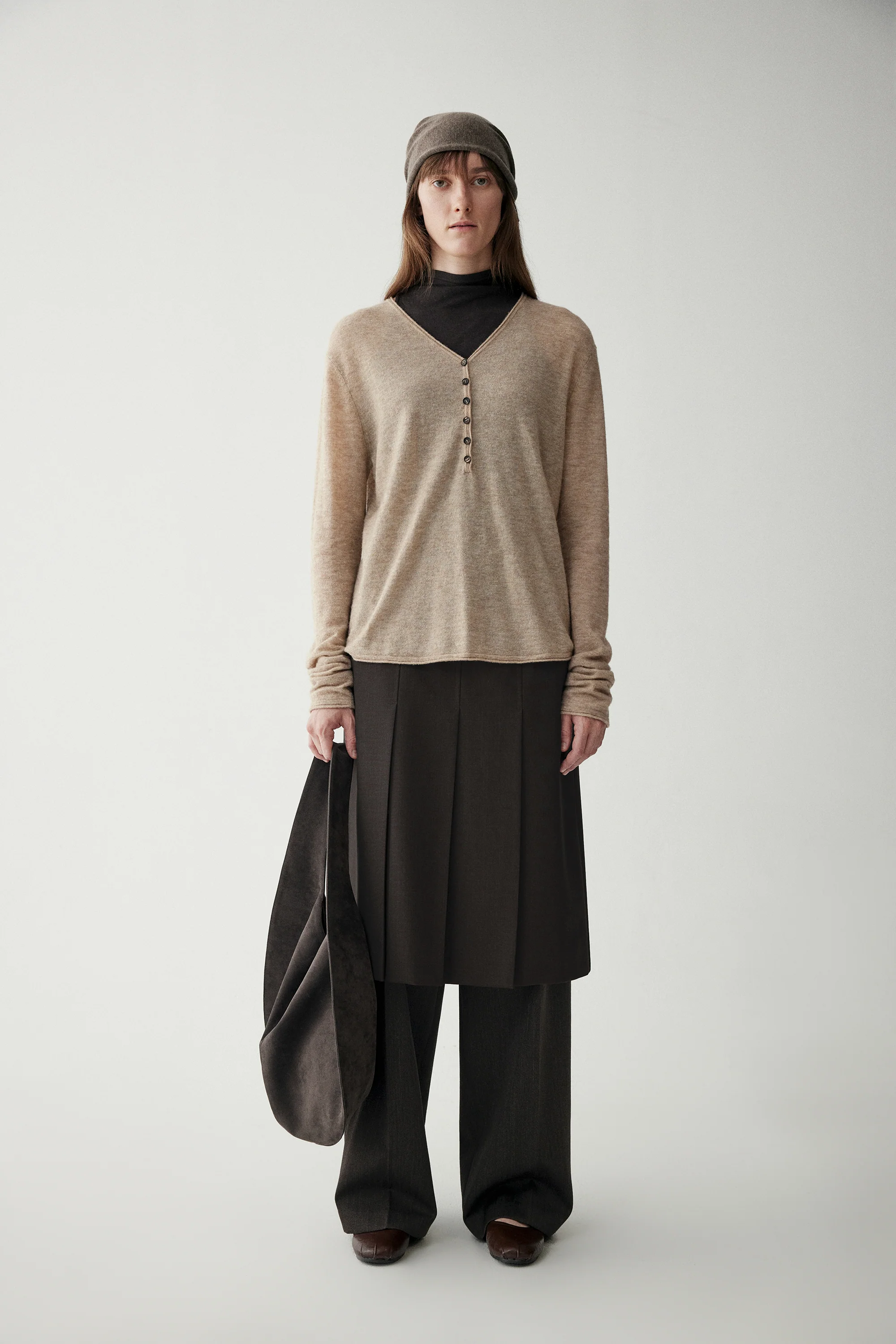 Pleated Wool Midi Skirt - Image 5