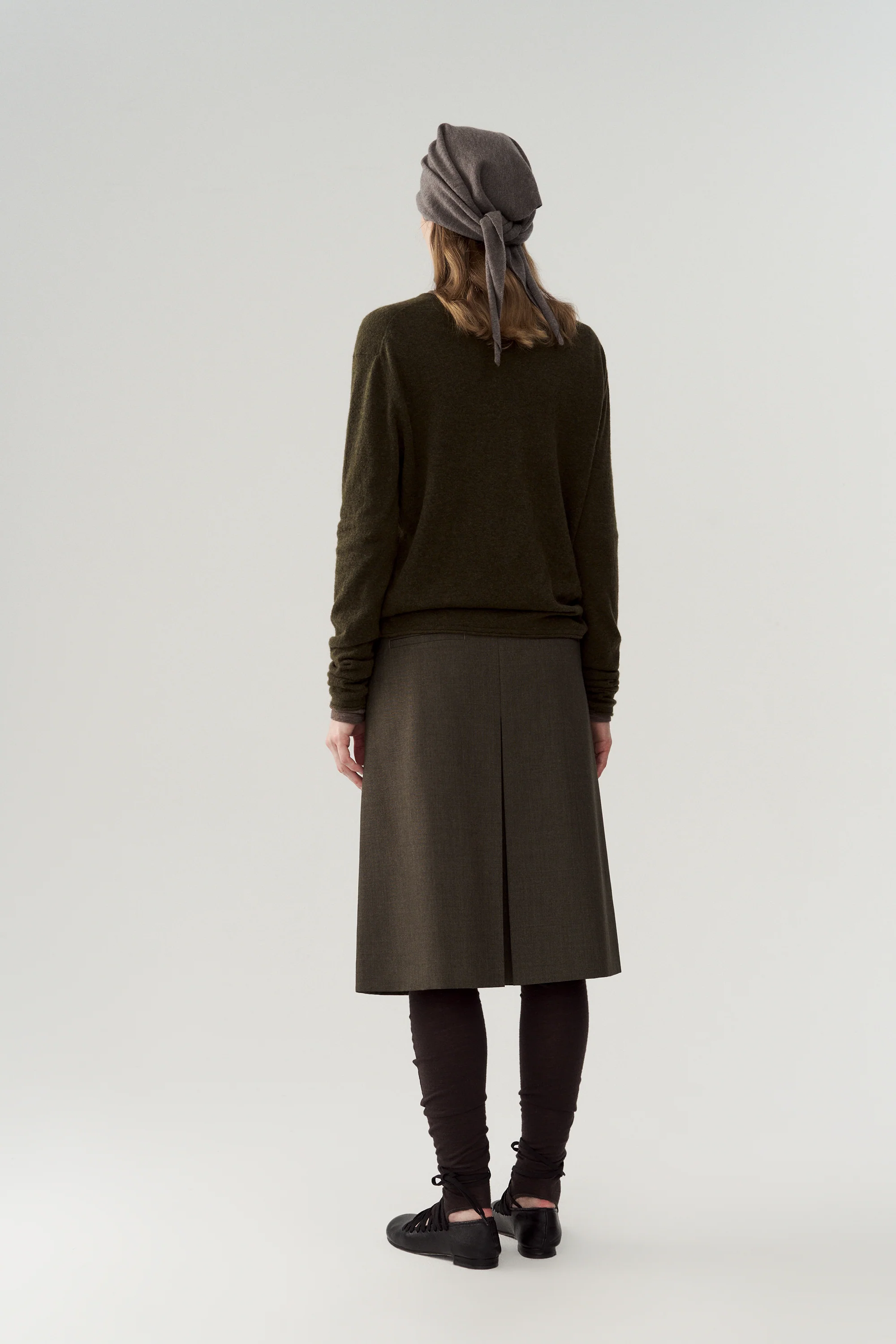 Pleated Wool Midi Skirt - Image 9