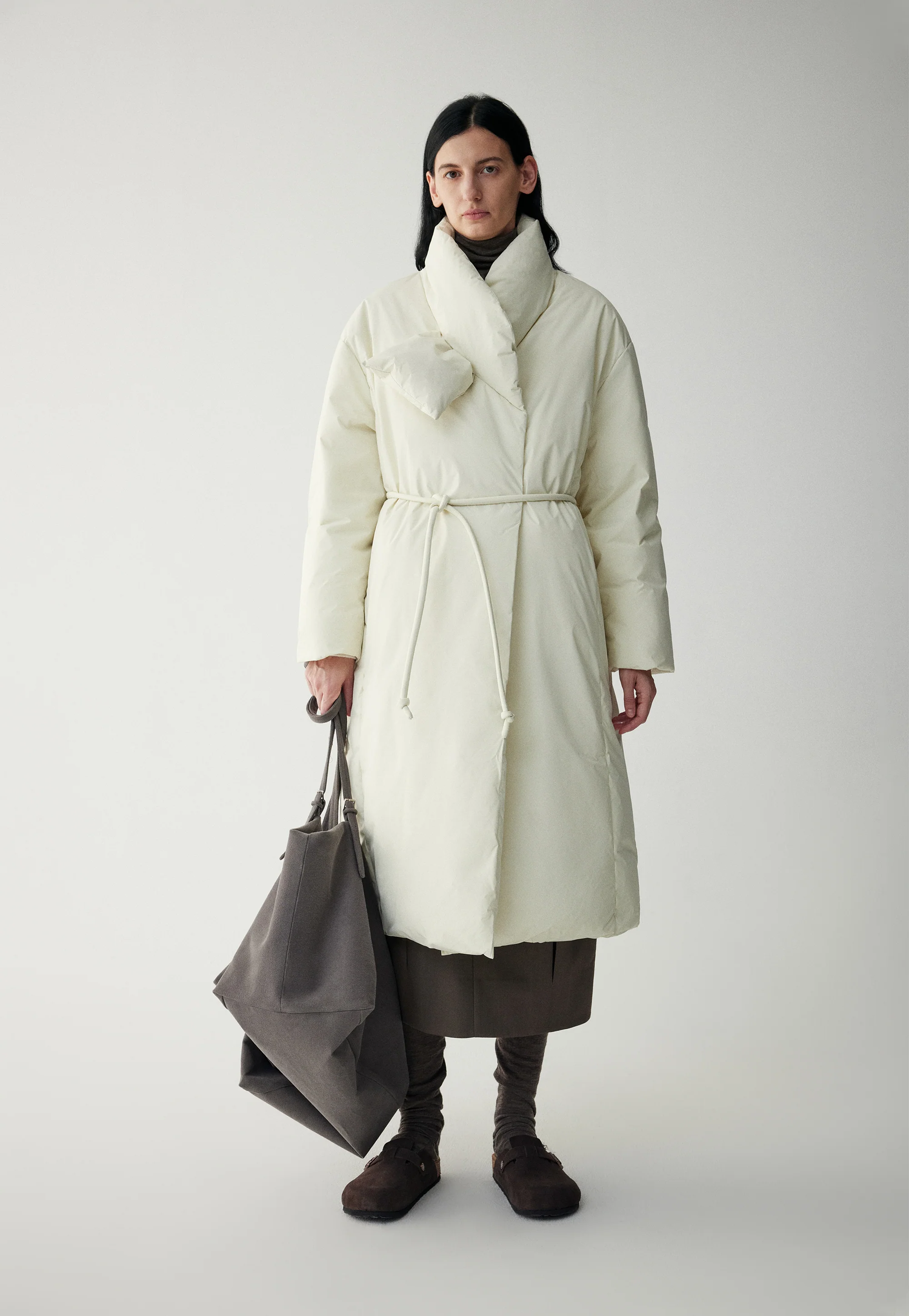 Scarf Collar Down Coat - Image 10