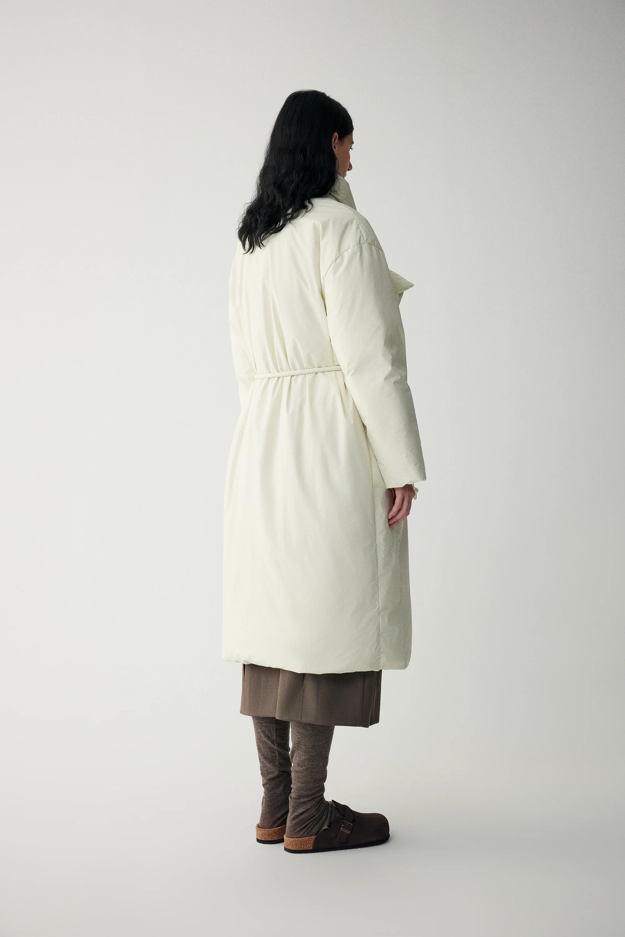 Scarf Collar Down Coat - Image 11
