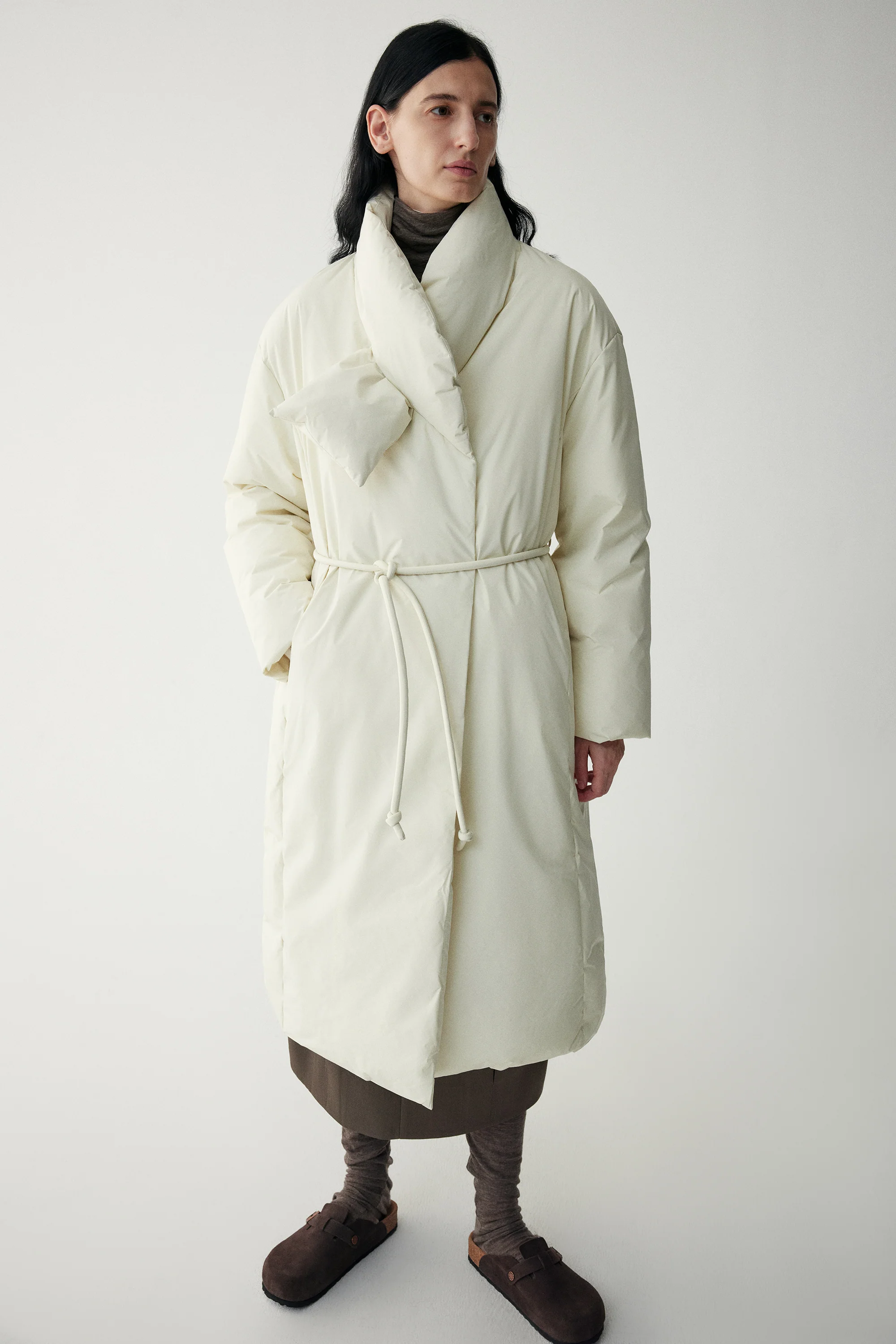 Scarf Collar Down Coat - Image 12