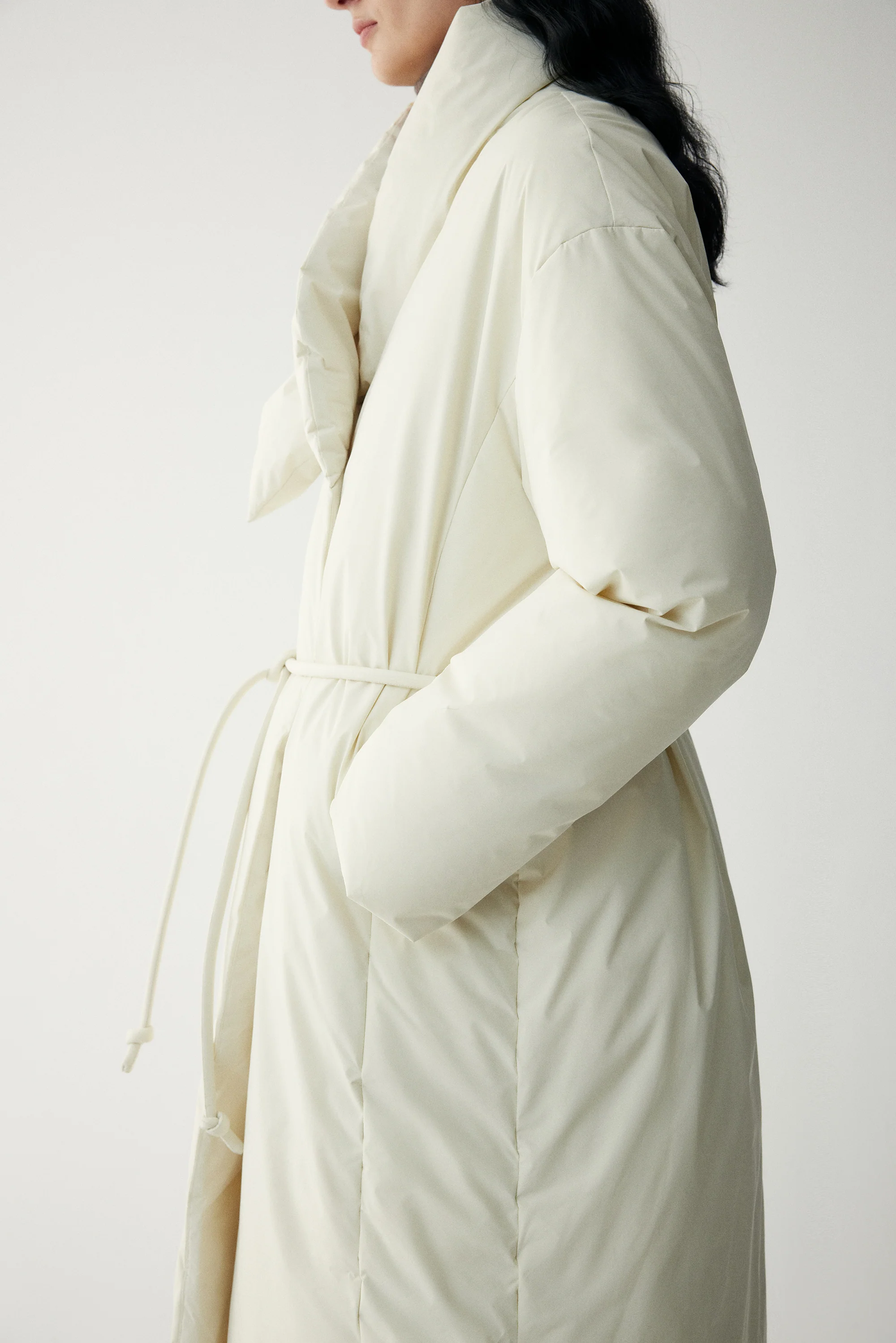 Scarf Collar Down Coat - Image 14