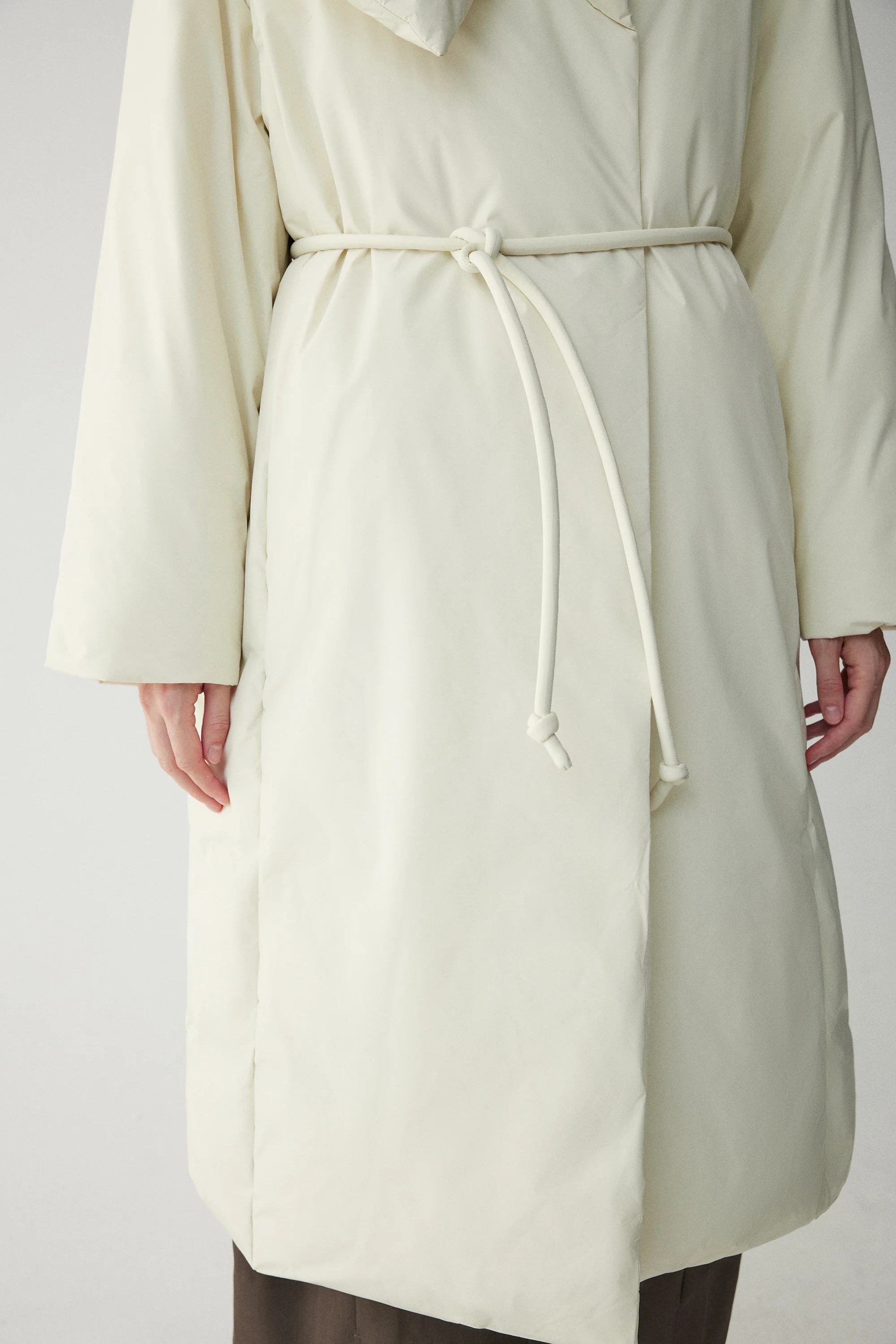 Scarf Collar Down Coat - Image 15
