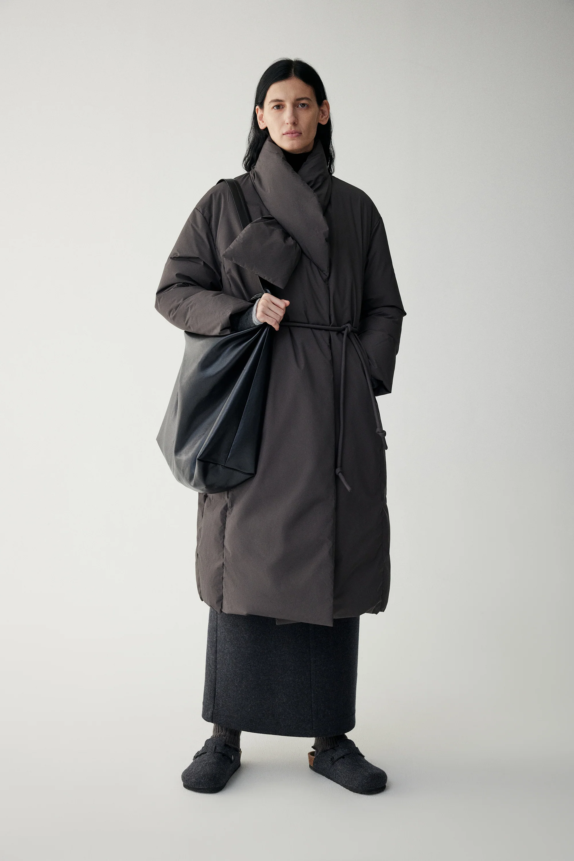 Scarf Collar Down Coat - Image 3