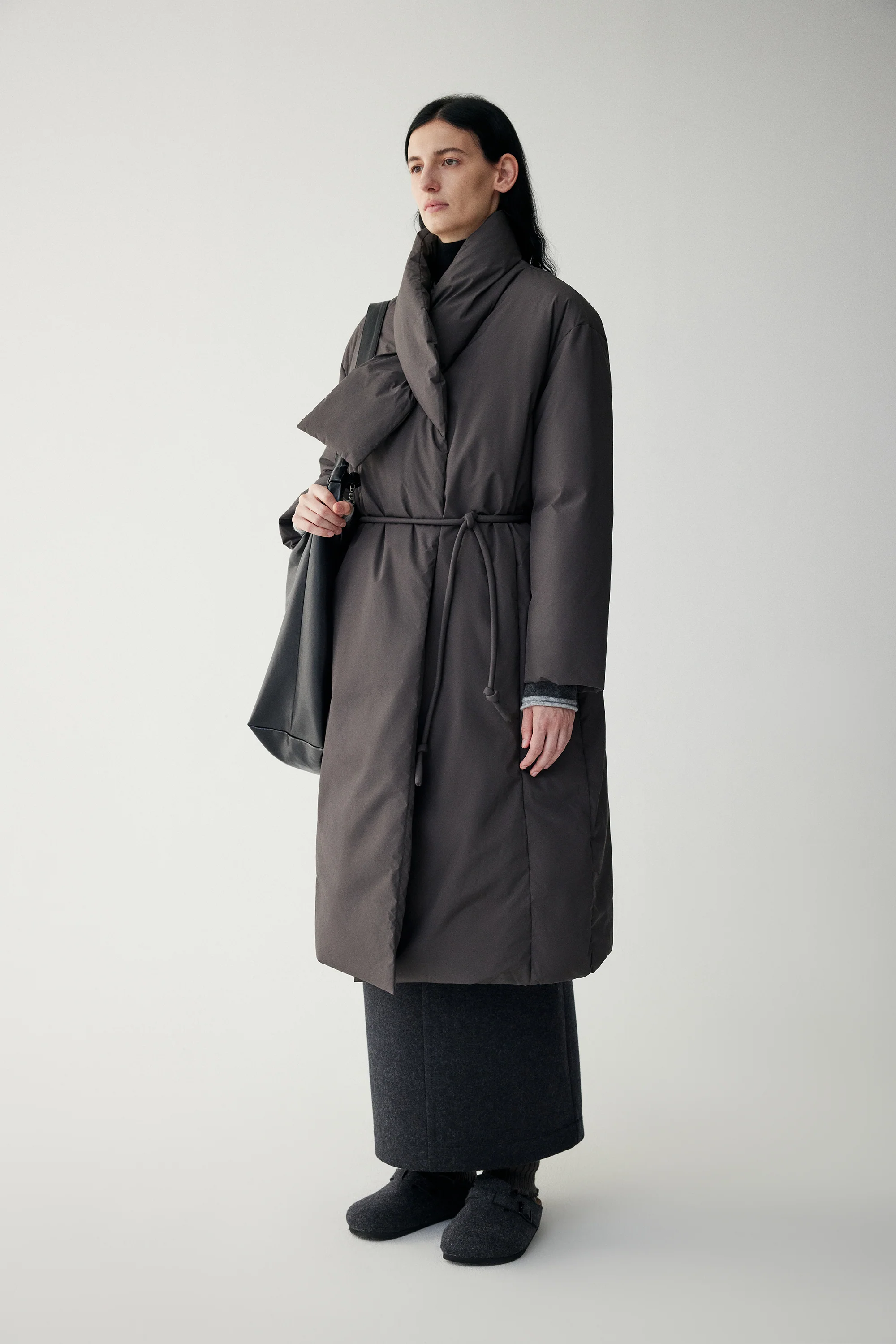 Scarf Collar Down Coat - Image 5