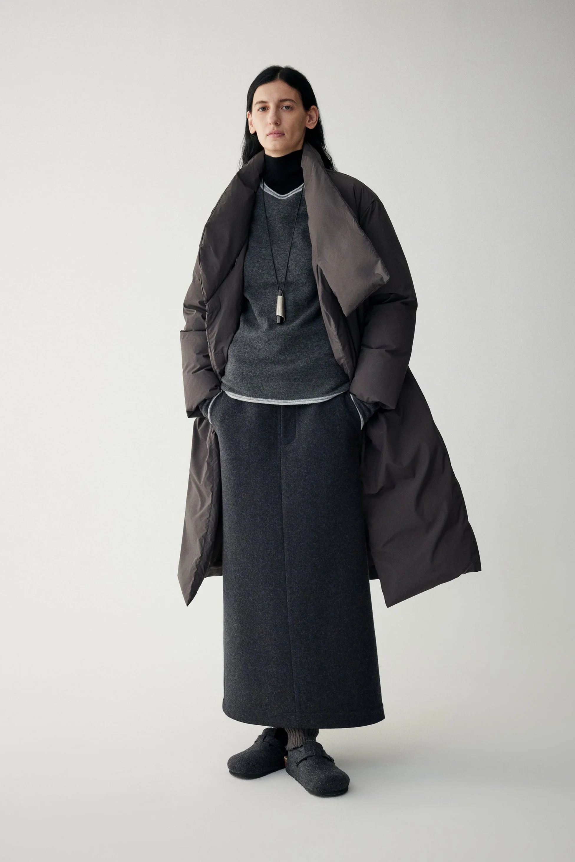 Scarf Collar Down Coat - Image 6