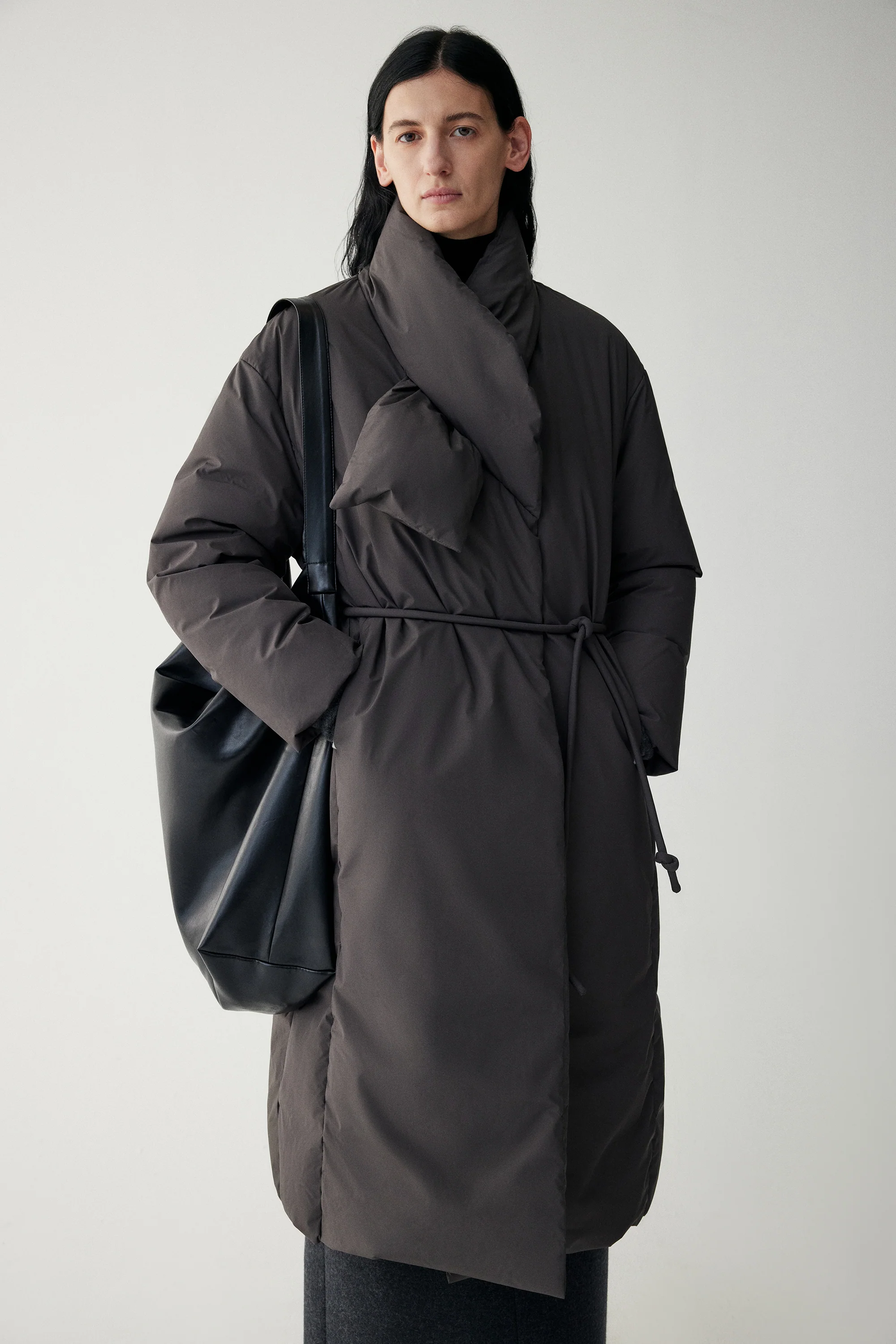 Scarf Collar Down Coat - Image 8