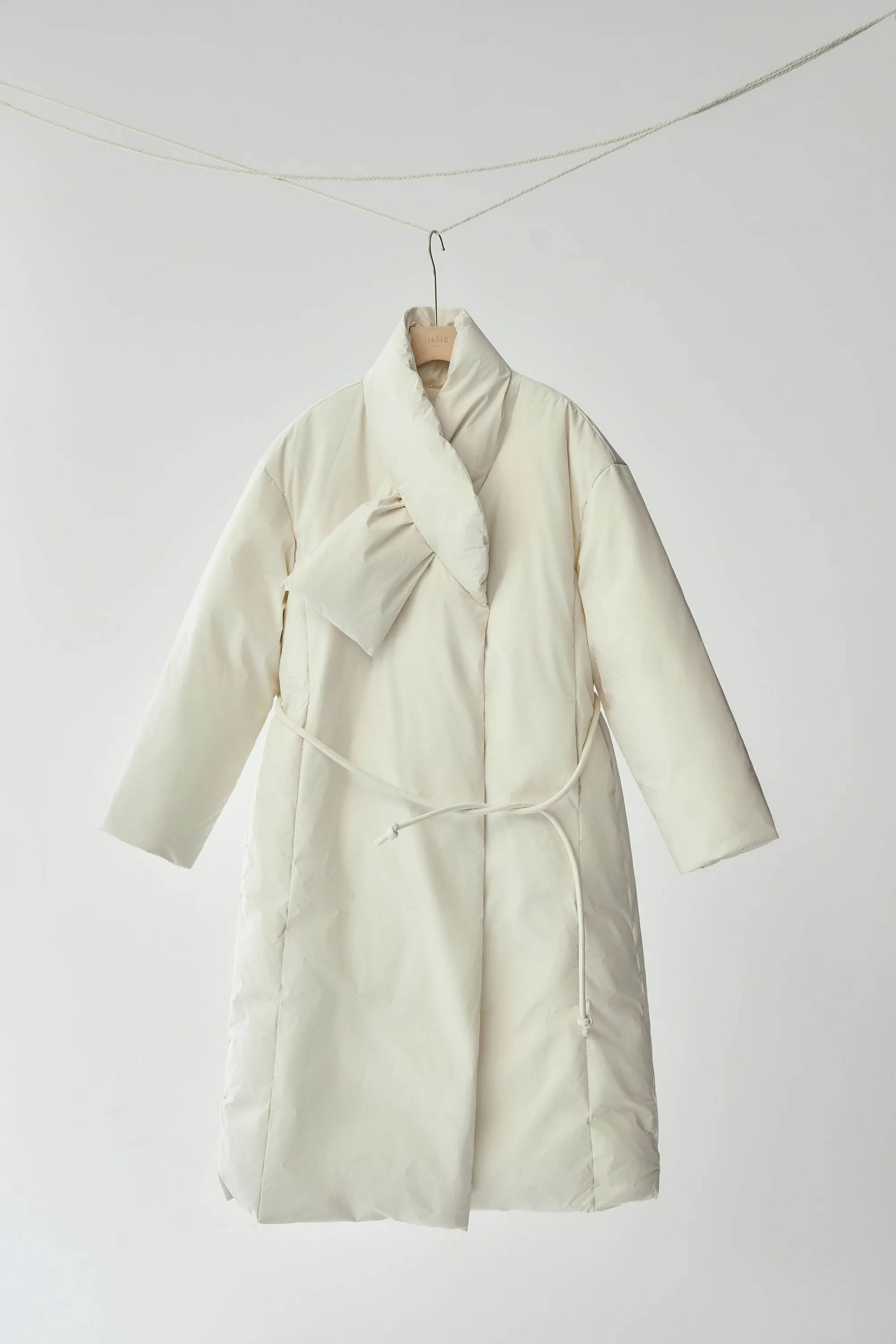 Scarf Collar Down Coat - Image 9