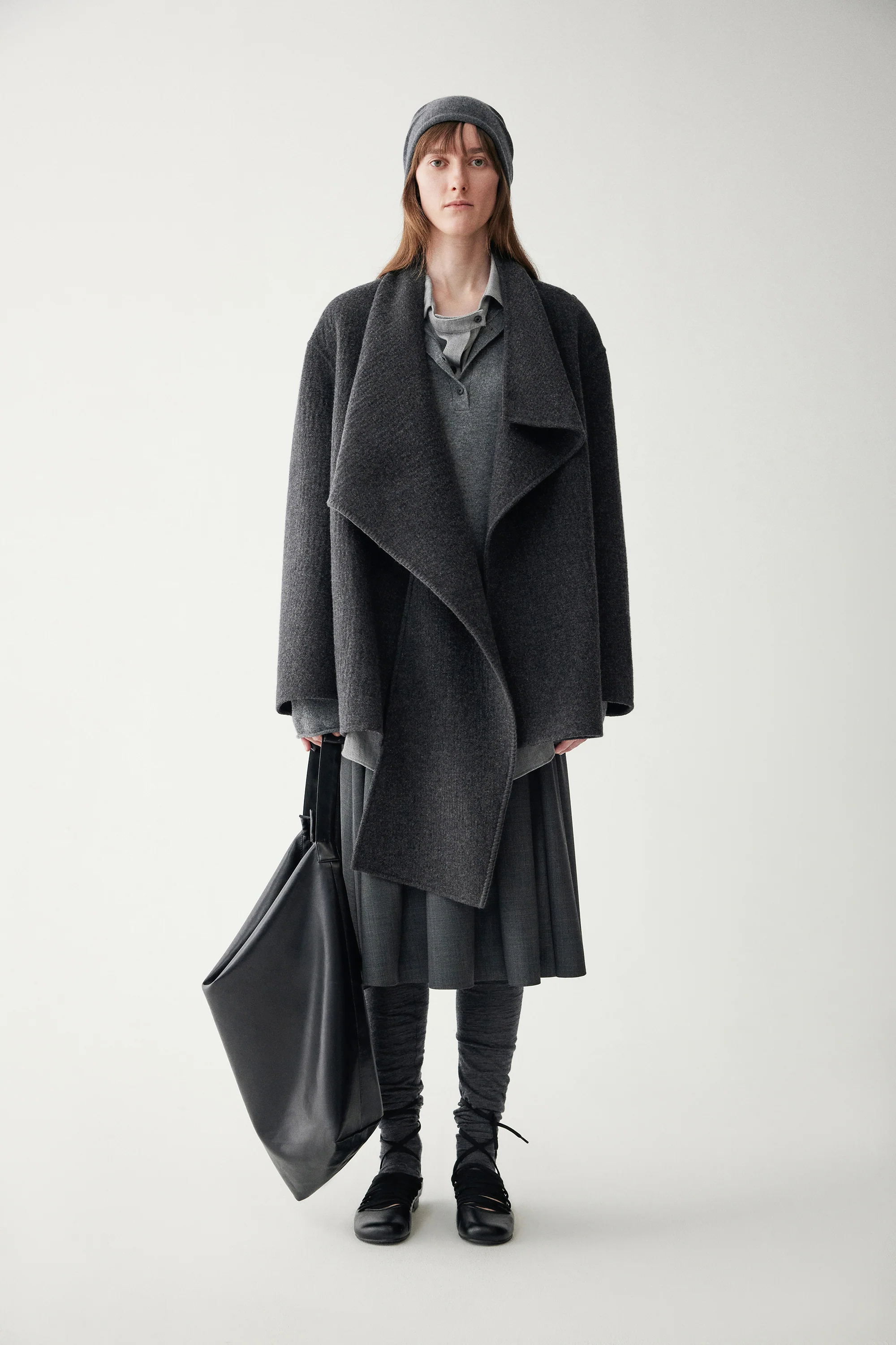 Scarf Collar Wool Coat - Image 10