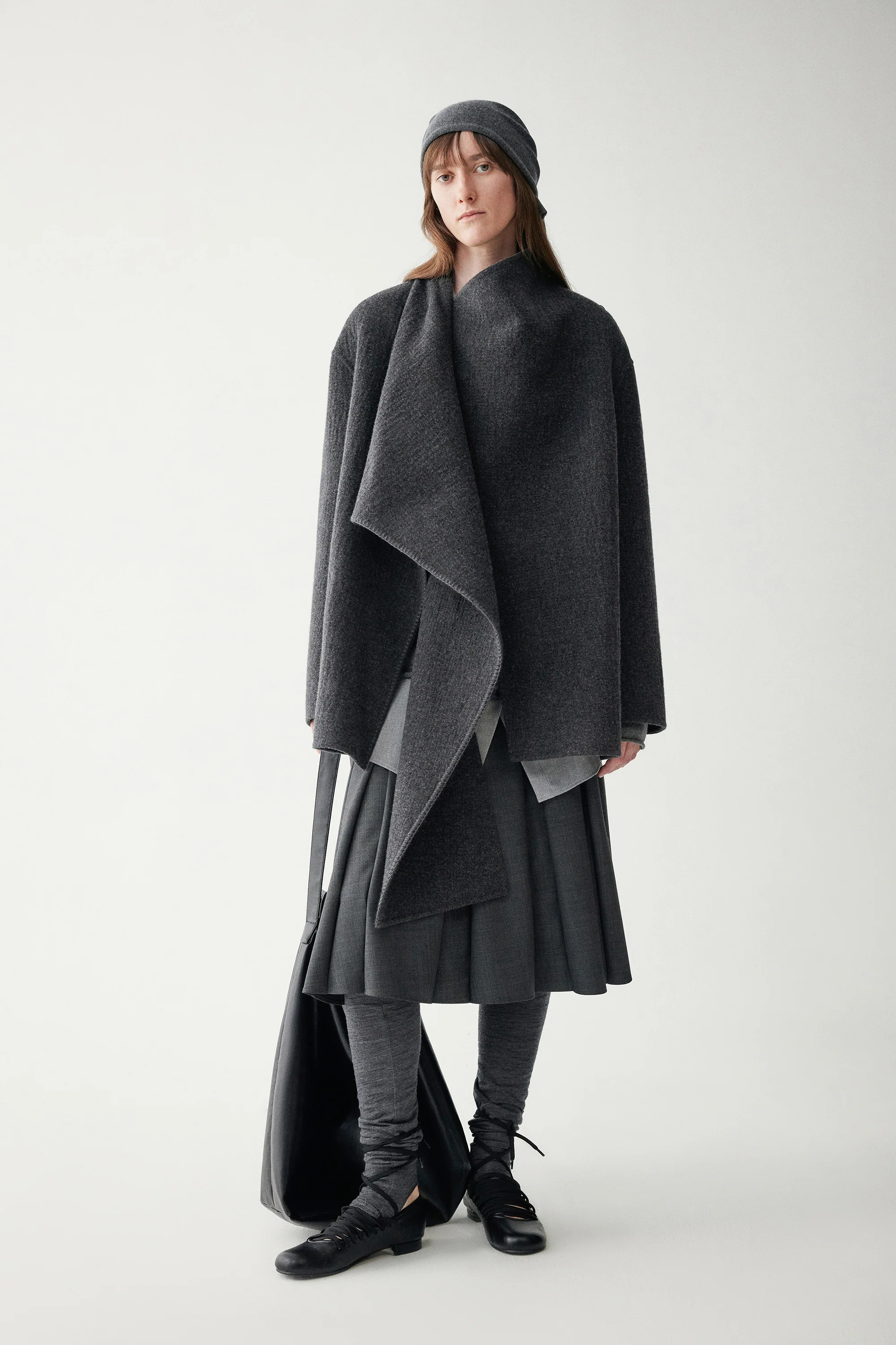 Scarf Collar Wool Coat - Image 9