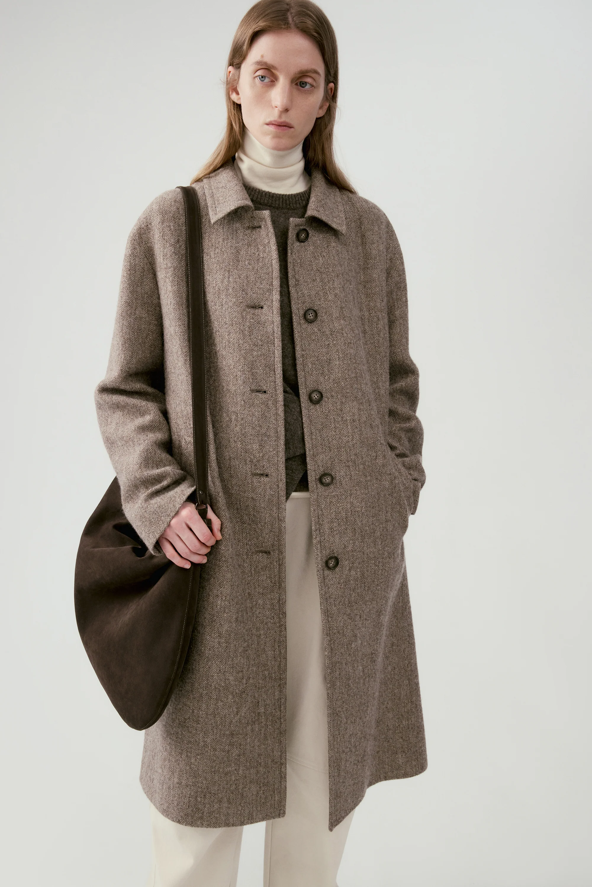 Shetland Linen and Wool Blend Boxy Coat - Image 8