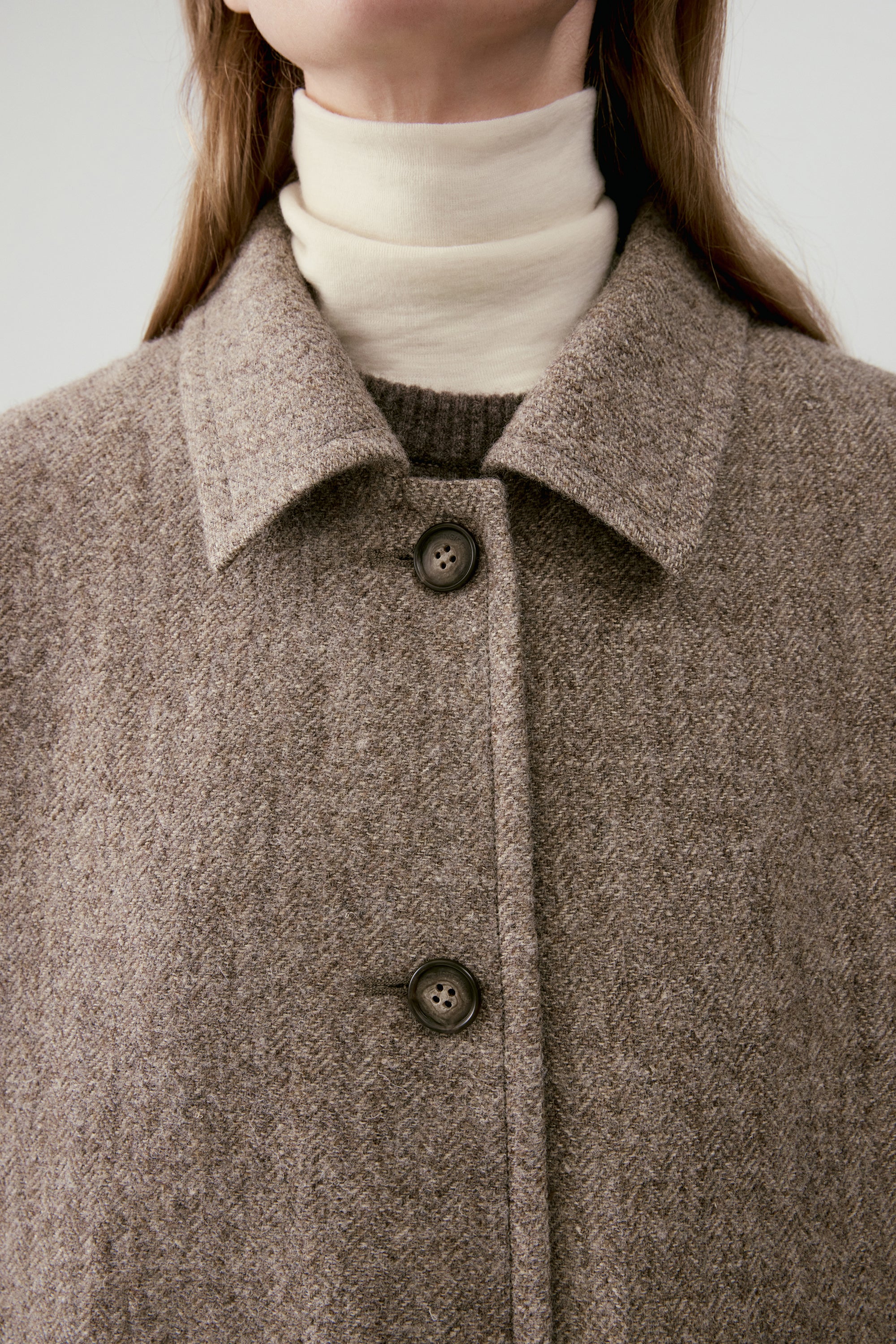 Shetland Linen and Wool Blend Boxy Coat - Image 9