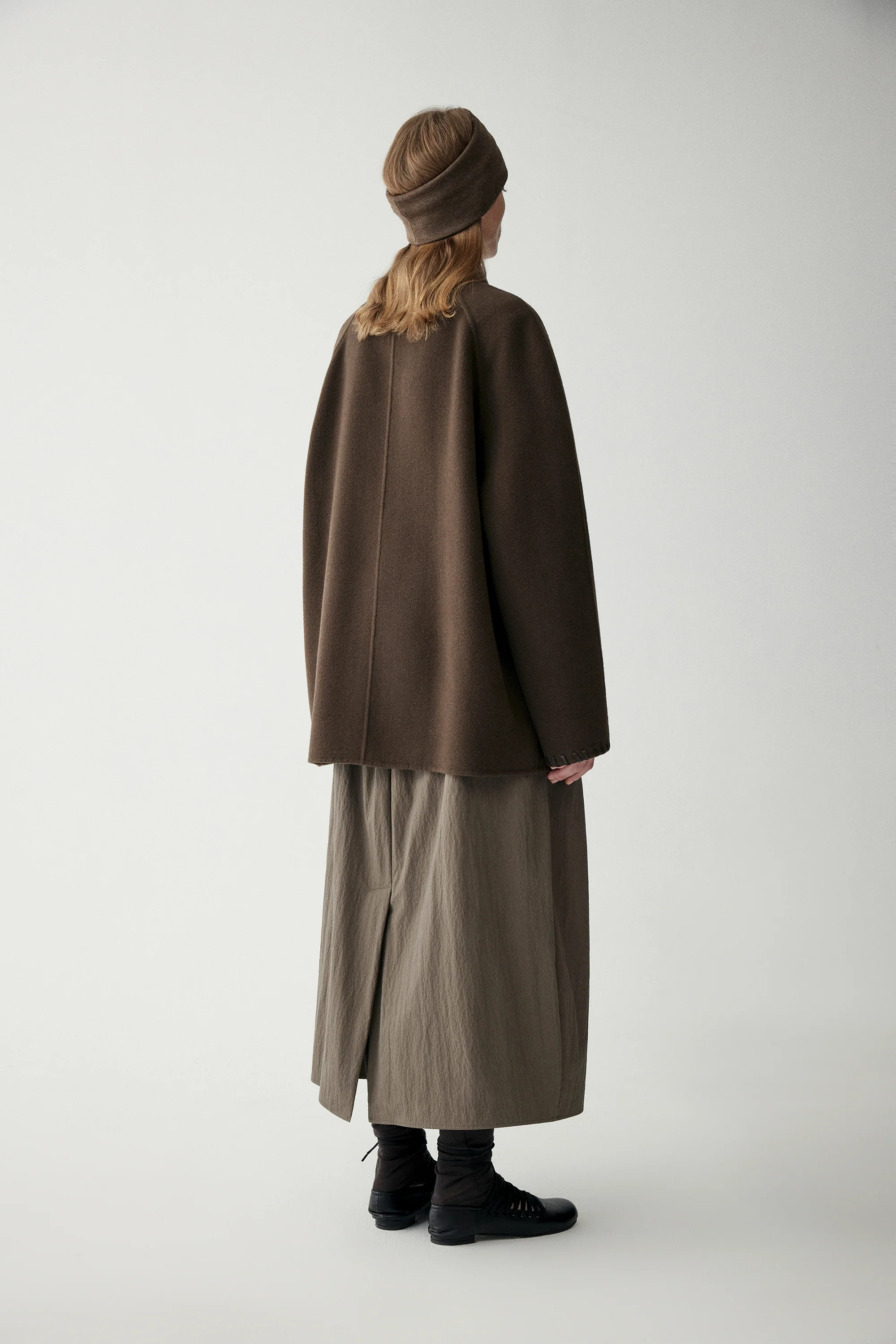 Leather Trimmed Wool Coat - Image 4