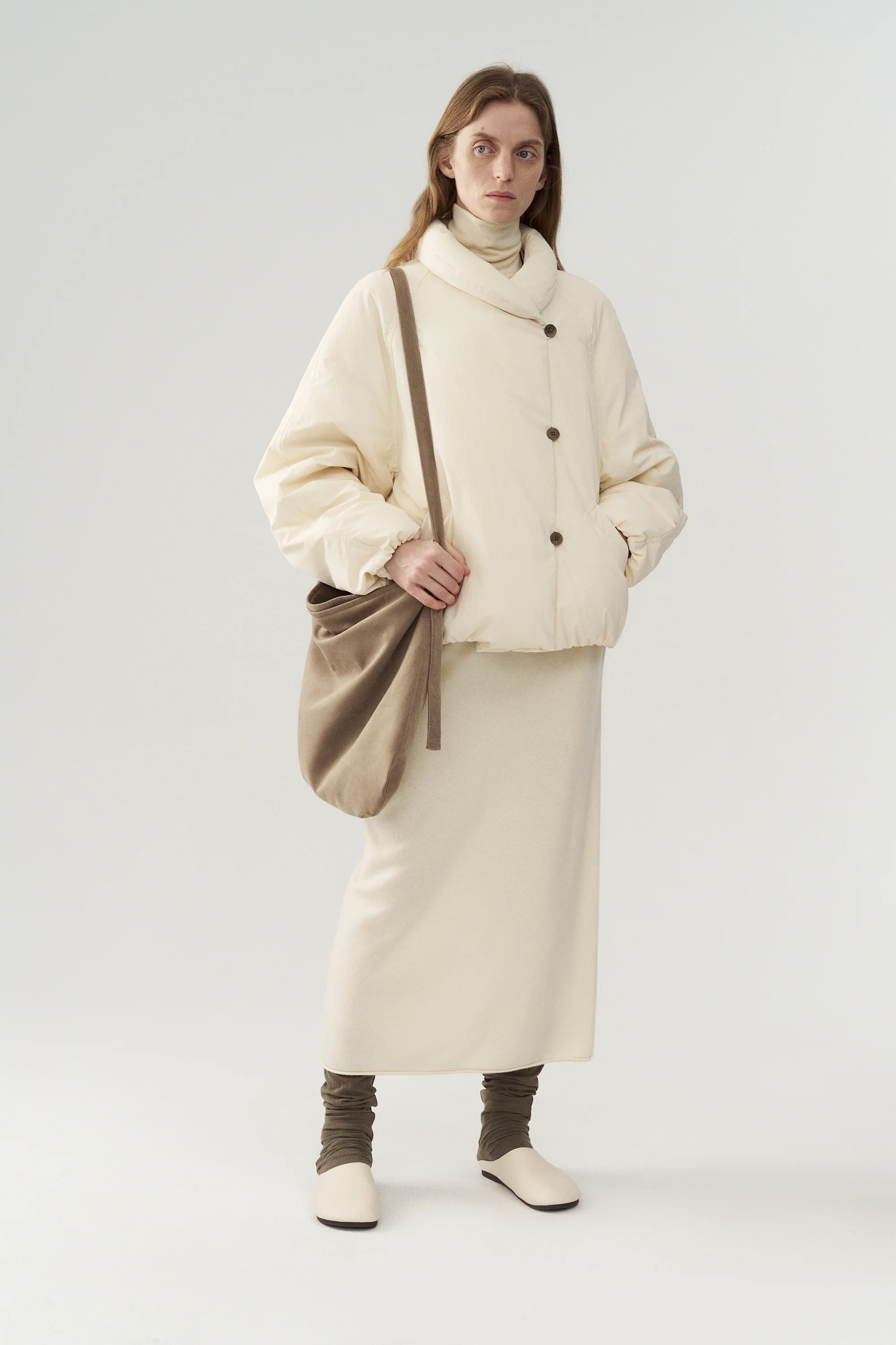 Short Down Jacket with Bagel Collar - Image 3