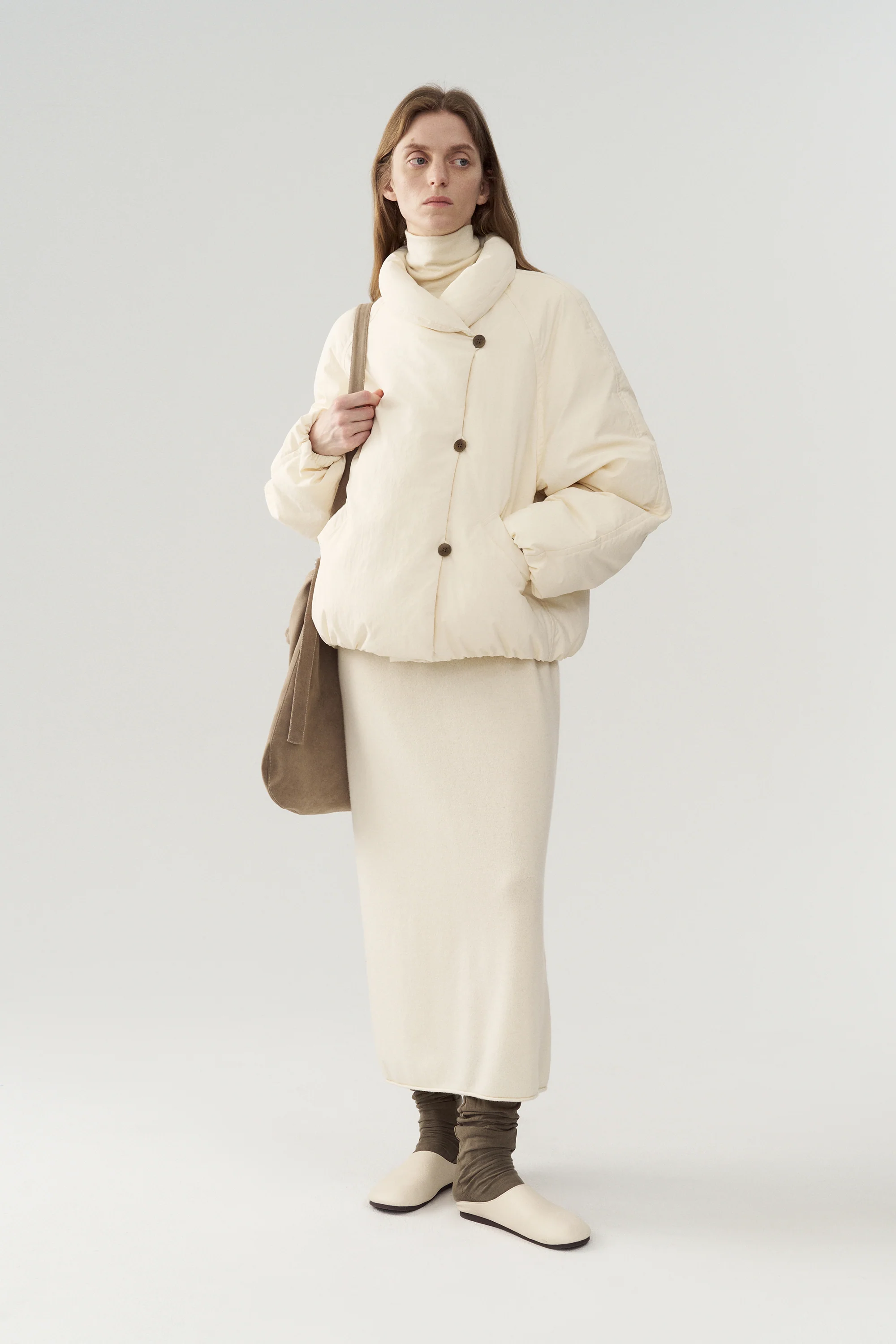 Short Down Jacket with Bagel Collar - Image 4