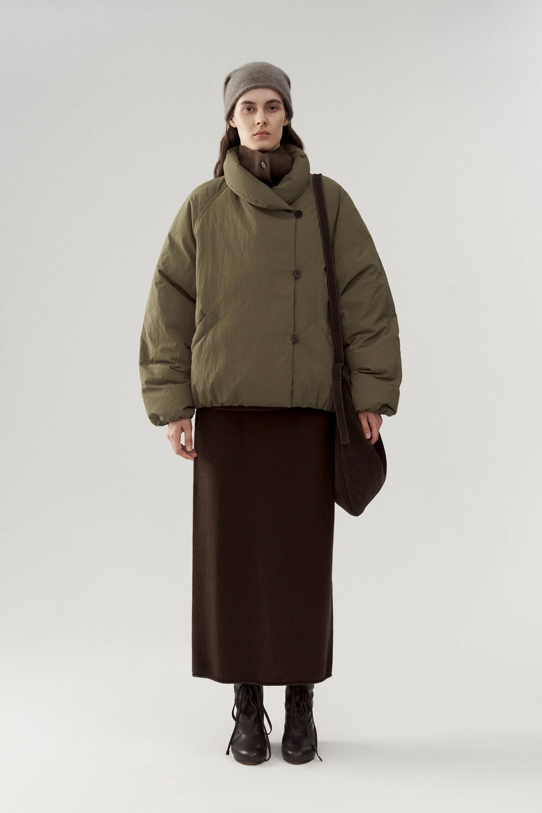 Short Down Jacket with Bagel Collar - Image 8