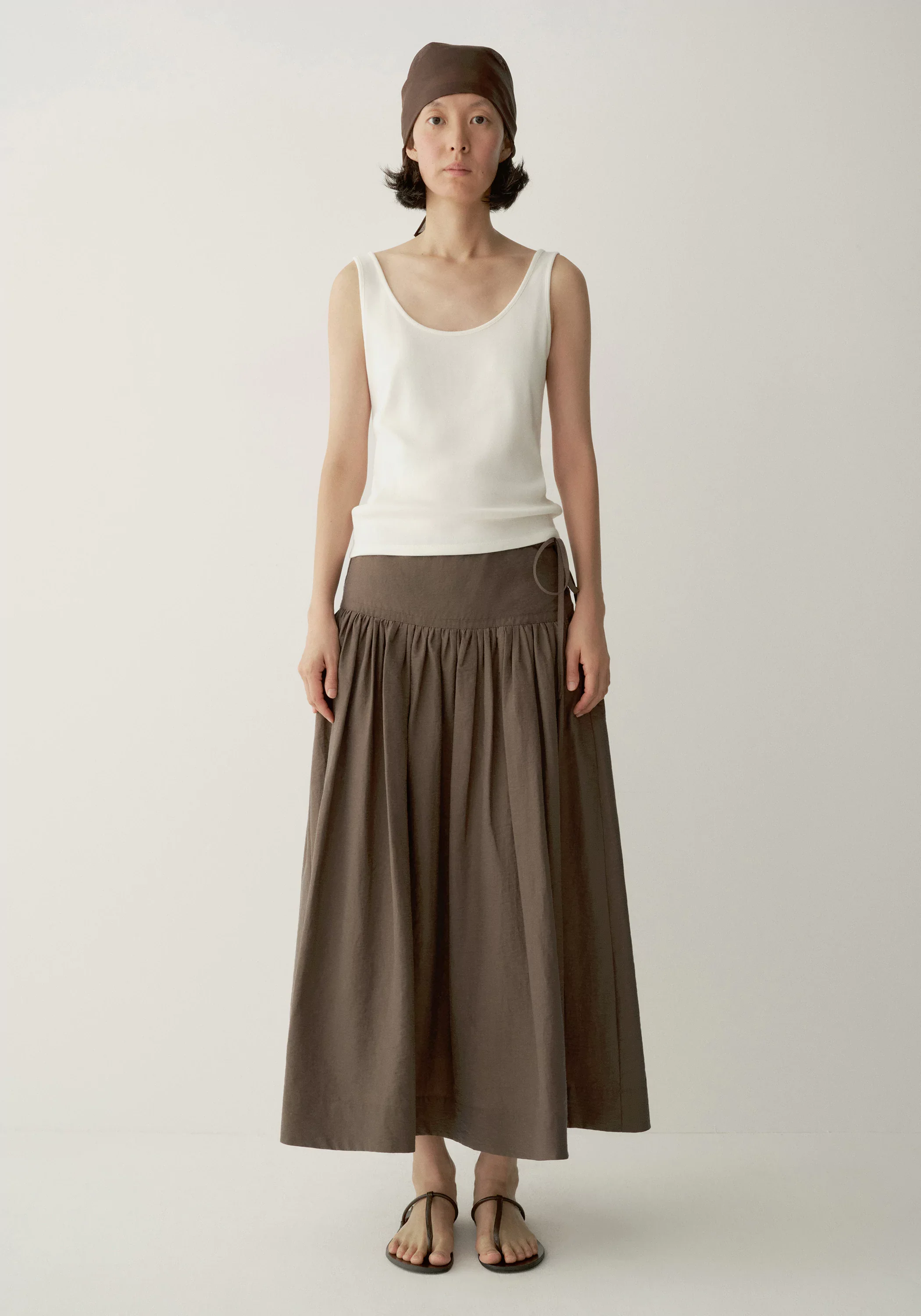 Side-drawstring A-Line Skirt