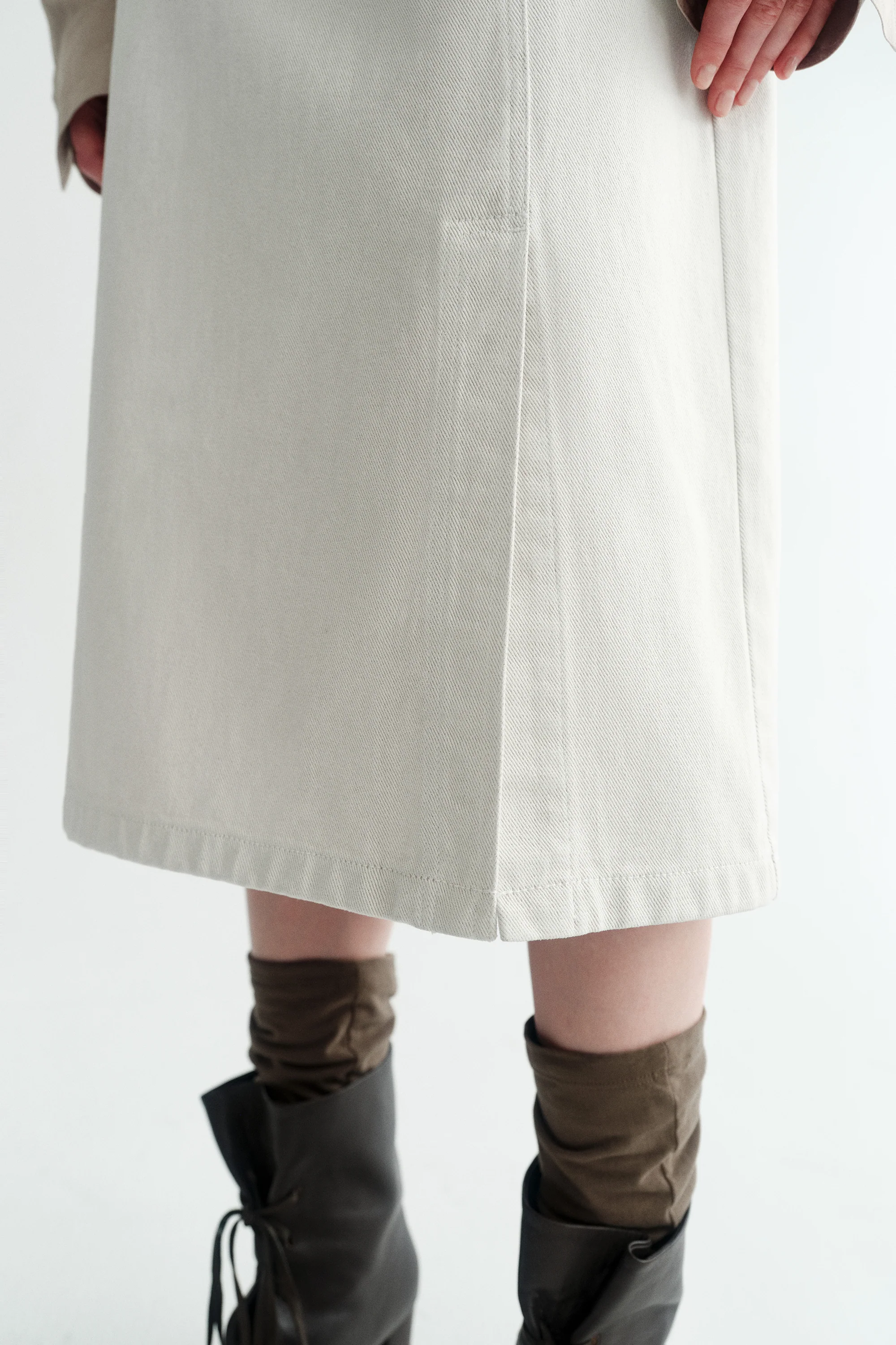 Side-slit Denim Midi Skirt - Image 10