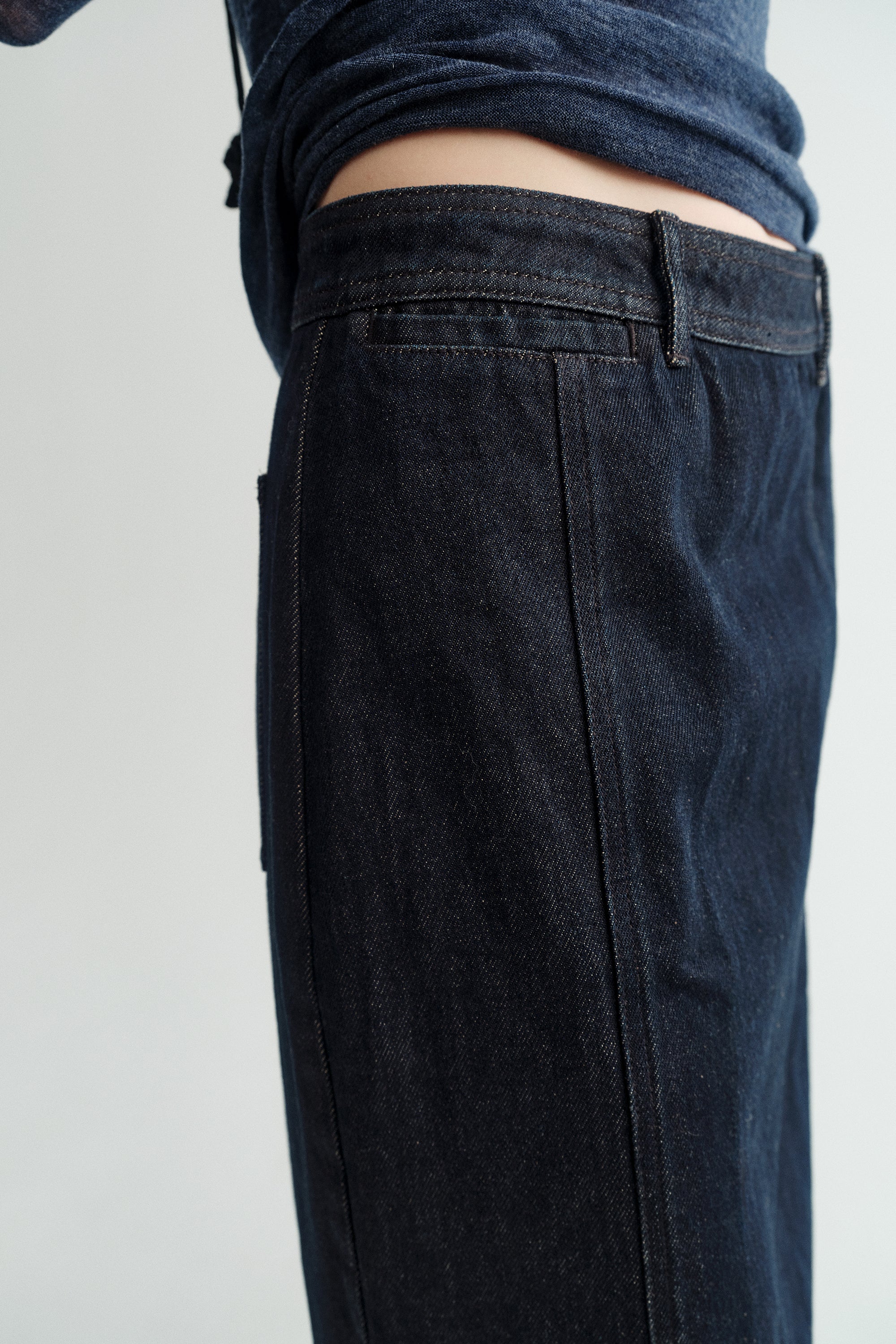 Side-slit Denim Midi Skirt - Image 18