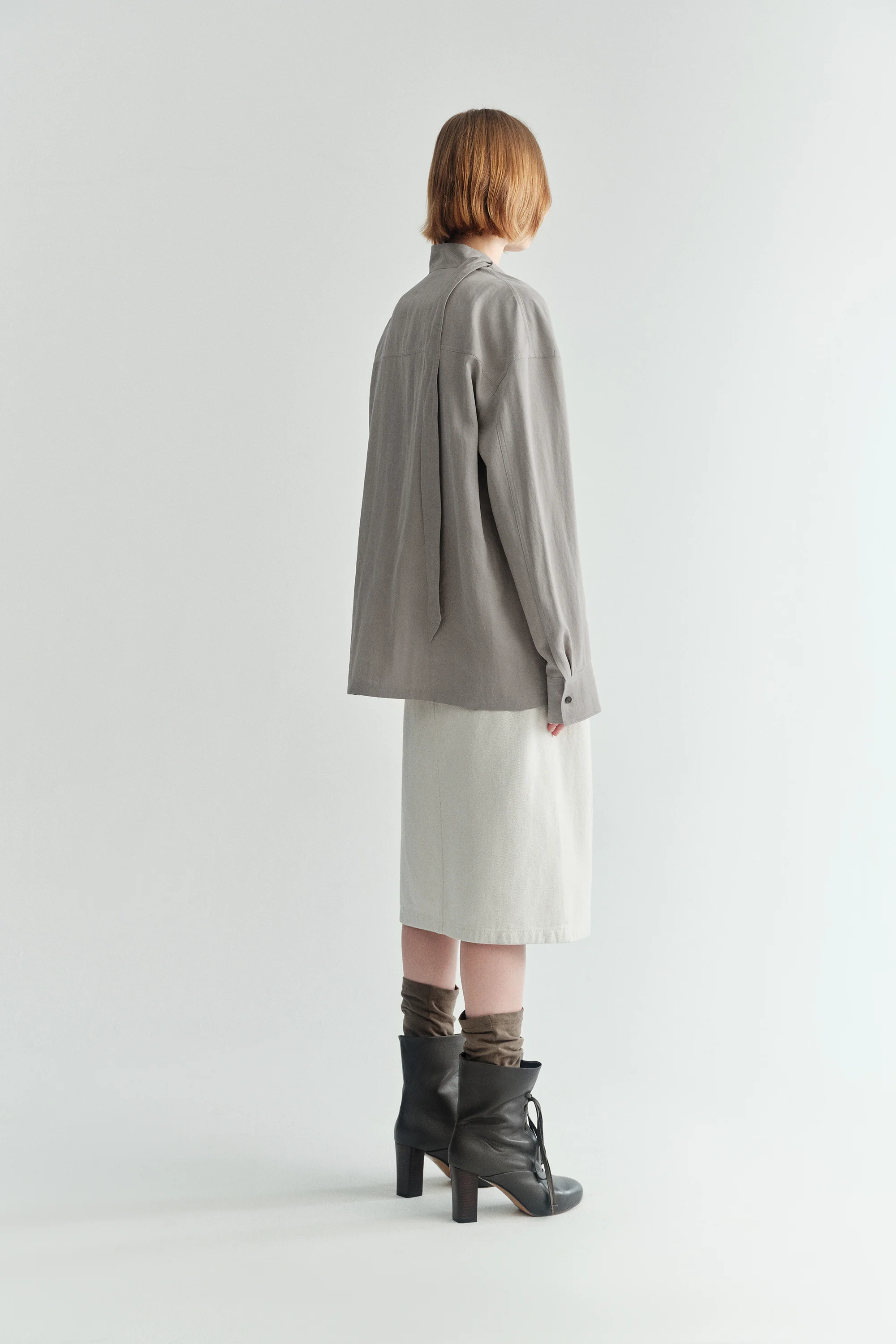 Side-slit Denim Midi Skirt - Image 4