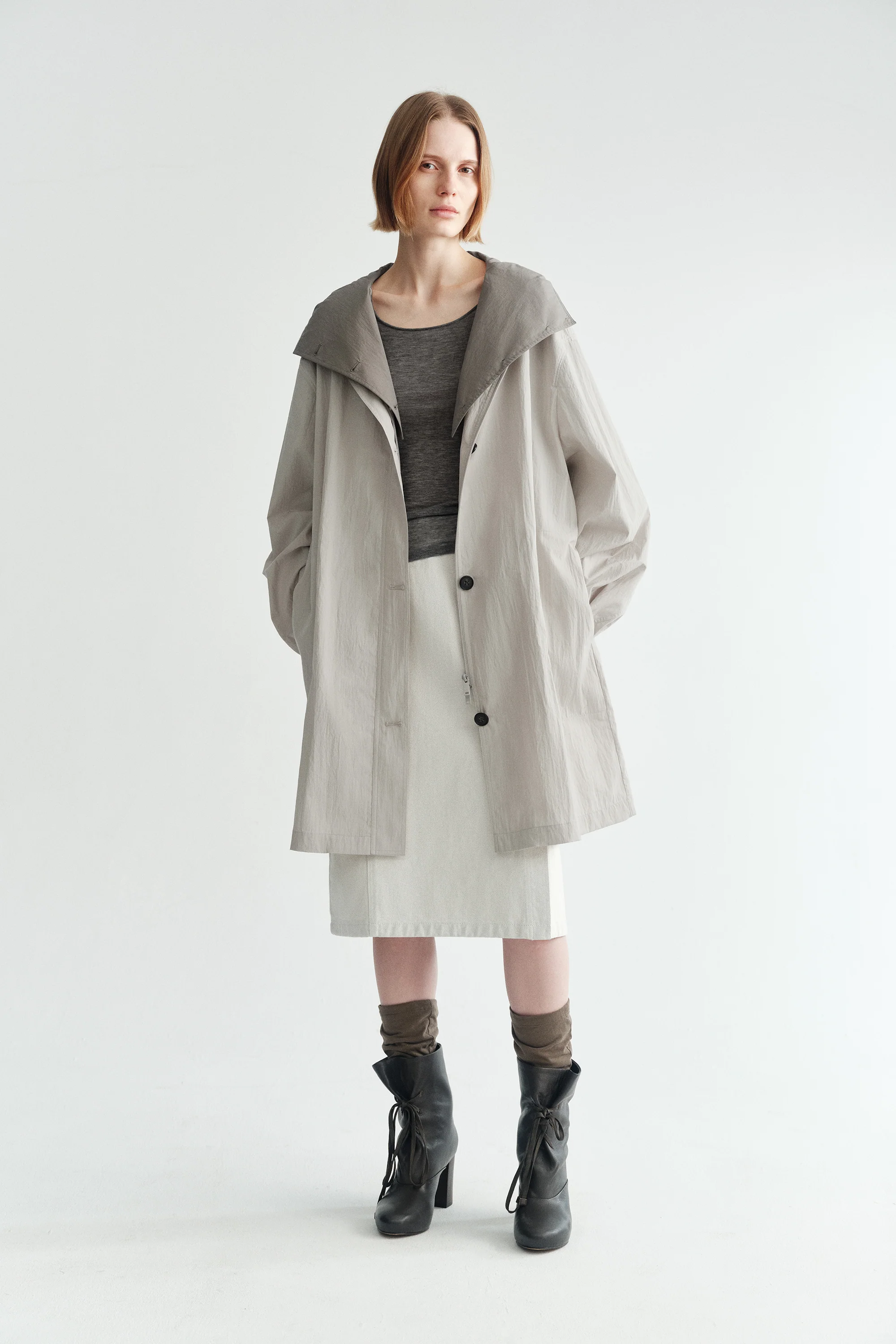 Side-slit Denim Midi Skirt - Image 5