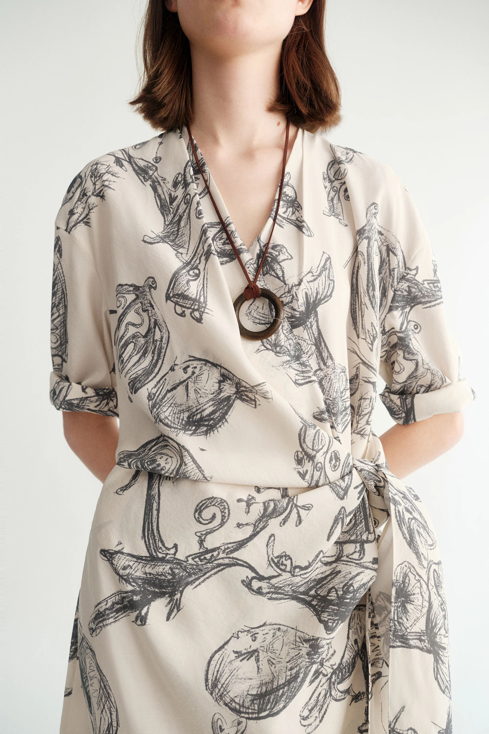 Silk Printed Dress - Image 11