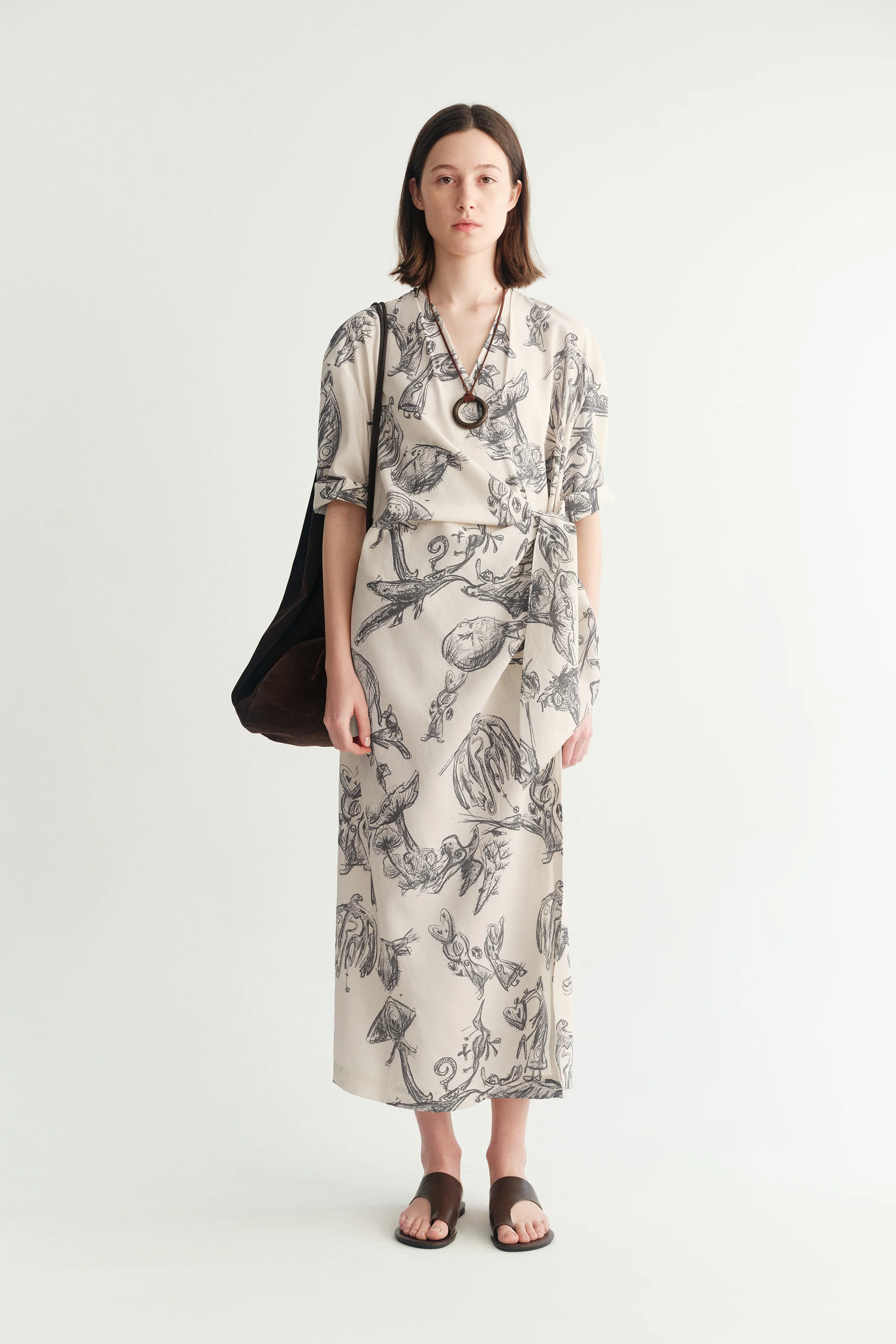 Silk Printed Dress - Image 3