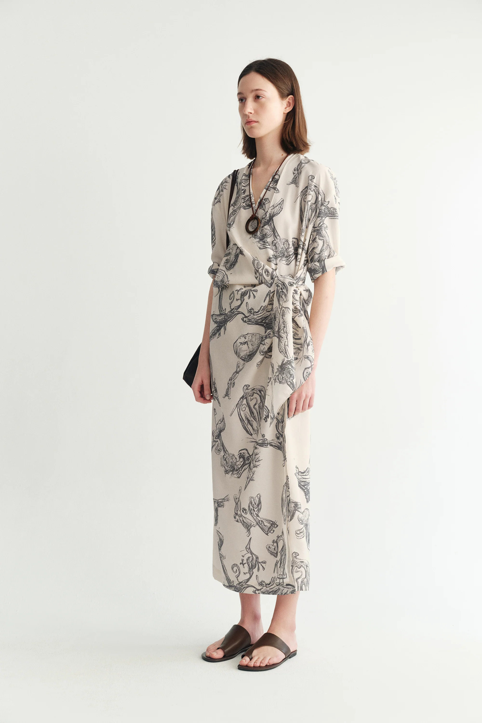 Silk Printed Dress - Image 4