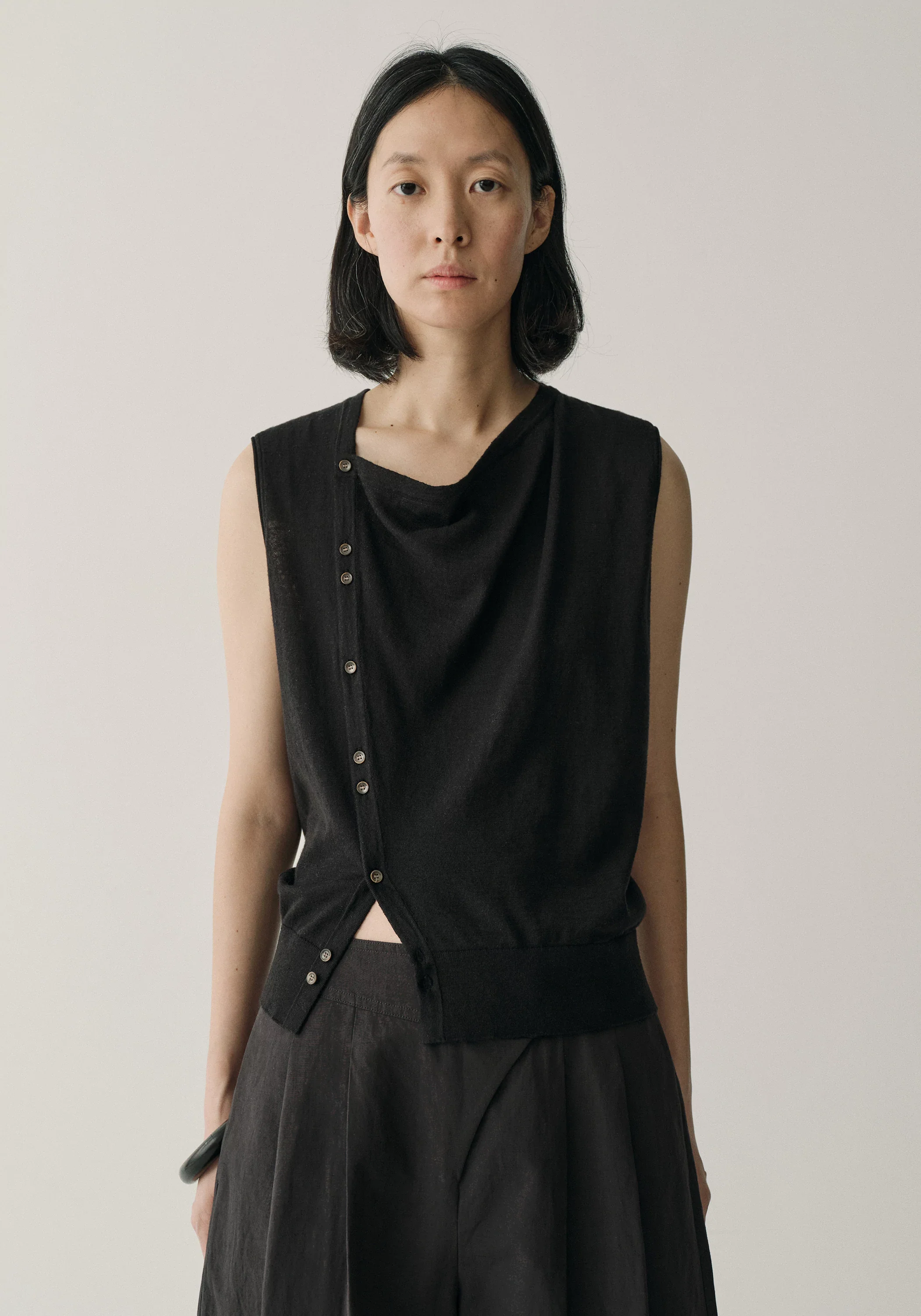 Sleeveless Hemp-cotton Top