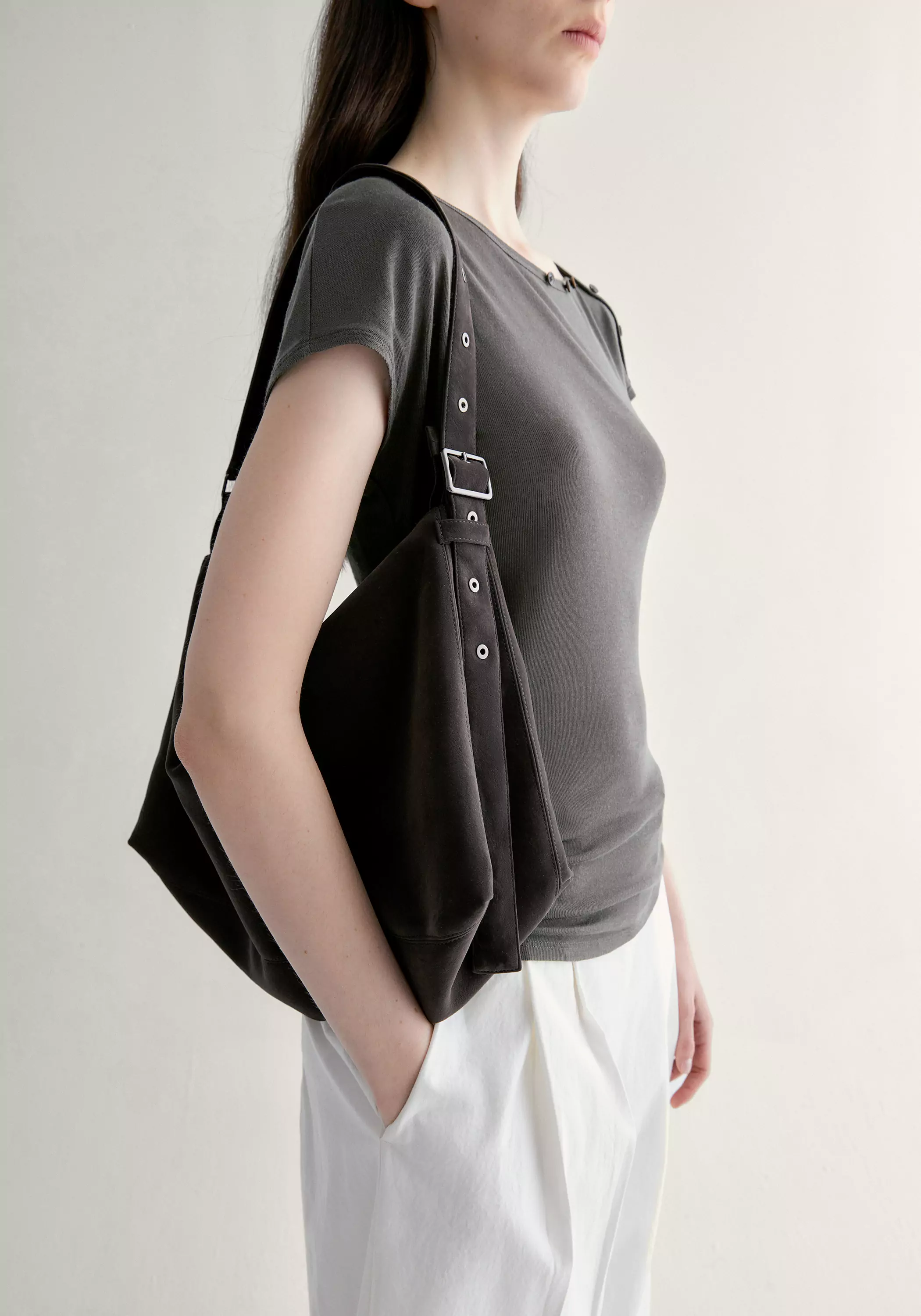 Small Belted Hobo Bag - Image 13