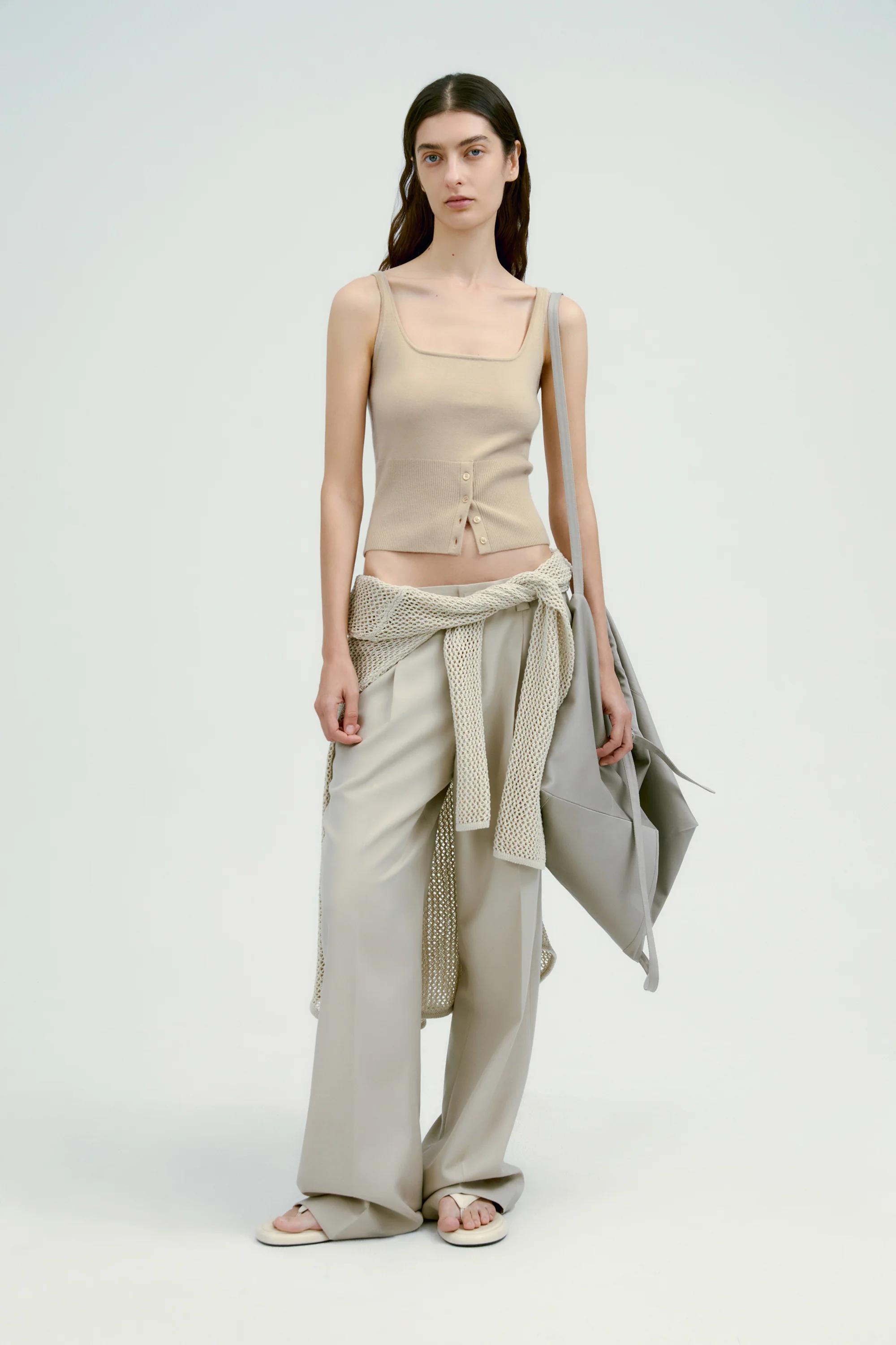 Square-neck Buttoned Tank Top - Image 22